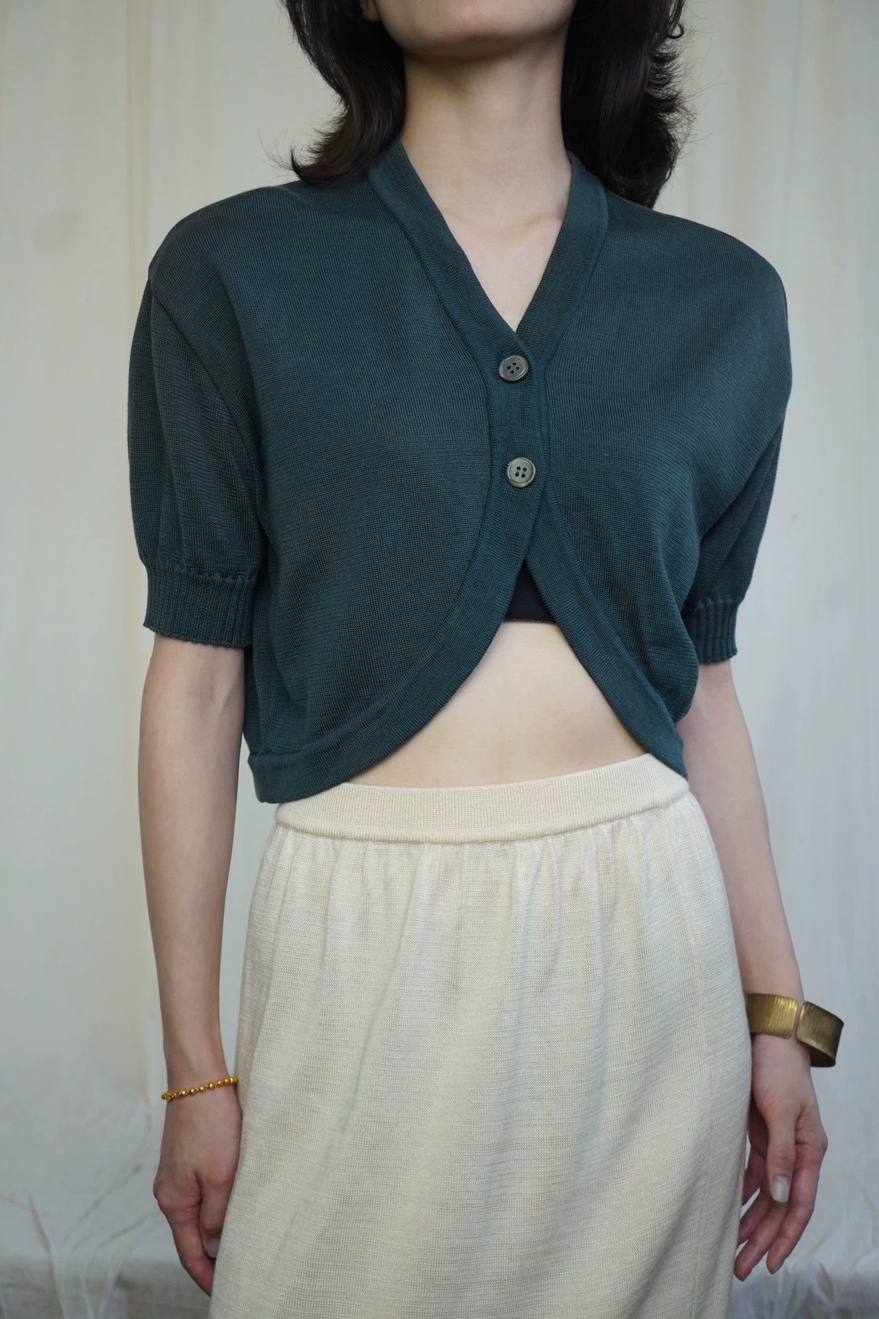 Romeo Gigli Romeo Gigli 1988 Rare Fan Hem Cotton Knit Cardigan S Size S / US 4 / IT 40 - 2 Thumbnail