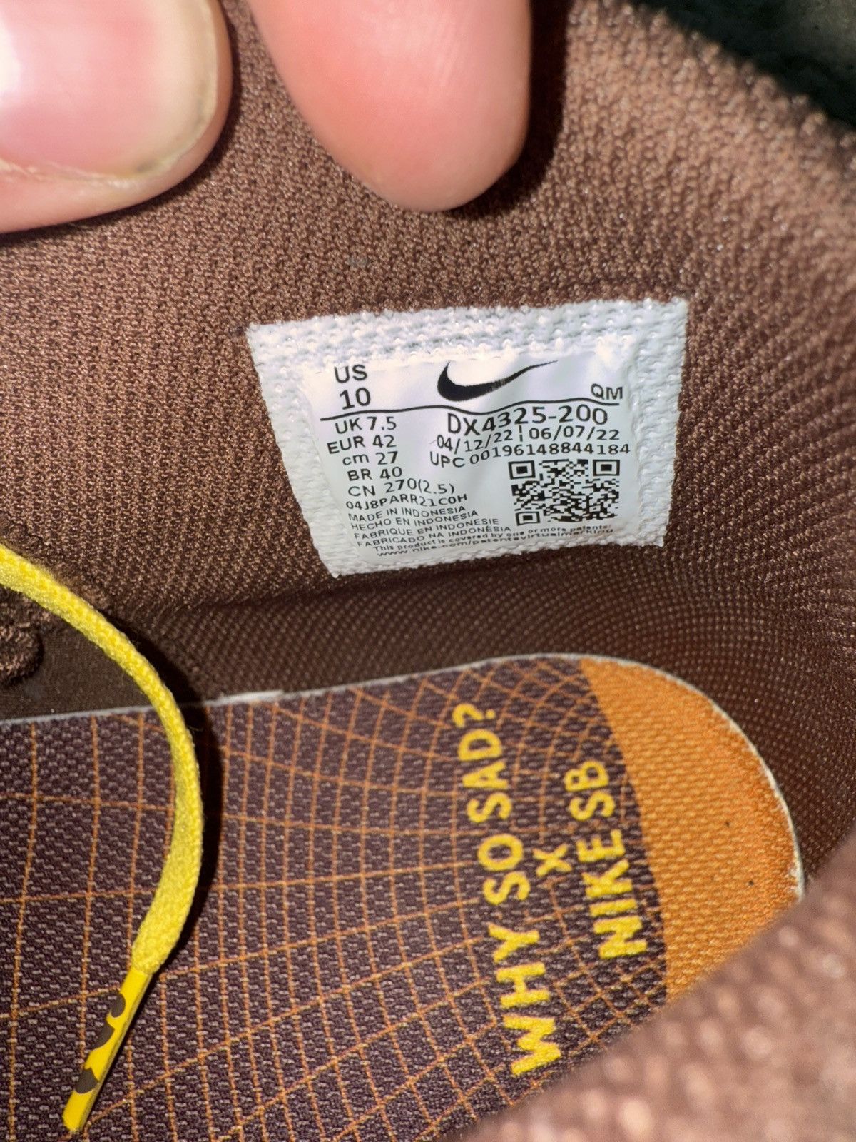 Nike Why So Sad x Nike Sb Bruin Mid Size US 10 / IT 40 - 3 Thumbnail