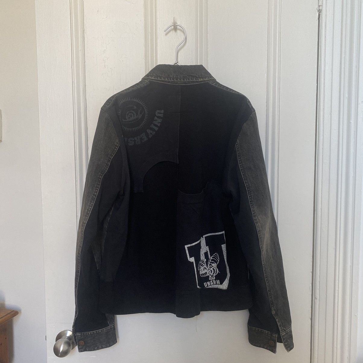 image of Aw03 Undercover Paper Doll Denim Jacket in Black, Men's (Size Large)