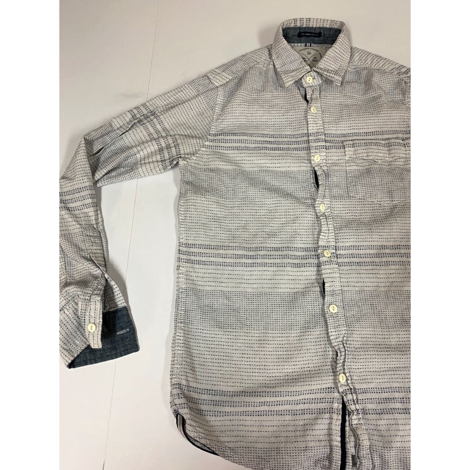 Native Native Code Mens Shirt Small White Button-Down Slim Fit Nylon Knit Long Sleeve Button-Up Collared Size US S / EU 44-46 / 1 - 3 Thumbnail