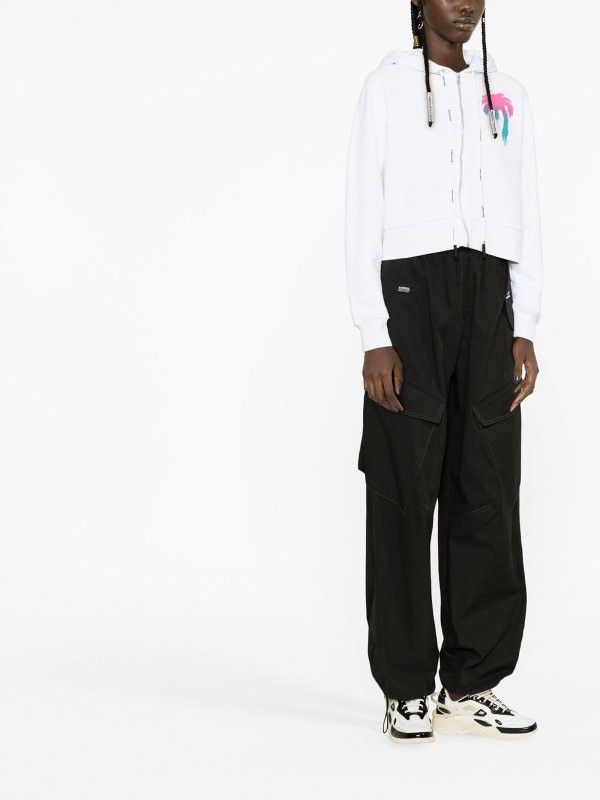 Palm Angels o1y1125 Logo Hoodie in White Size L / US 10 / IT 46 - 4 Thumbnail