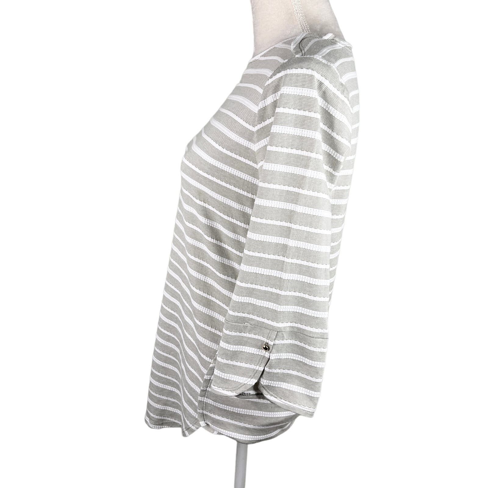 Other Chico's Zenergy Textured Top S 4-6 Gray White Stripe 0 New Size S / US 4 / IT 40 - 9 Thumbnail