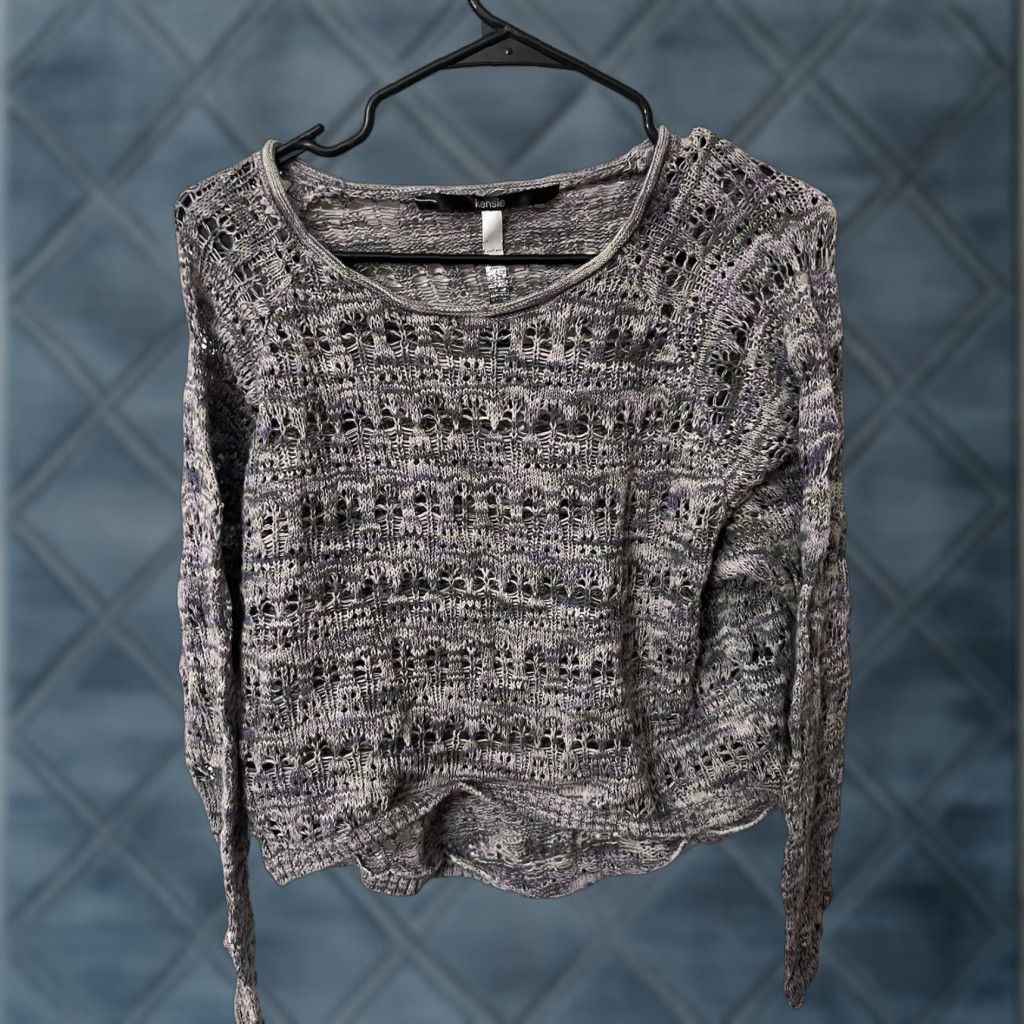 Vintage Kensie Pink and Grey Open Knit Sweater XS Size Women Open-Knit Pullover Knit Style Sweater Size XS / US 0-2 / IT 36-38 - 1 Thumbnail