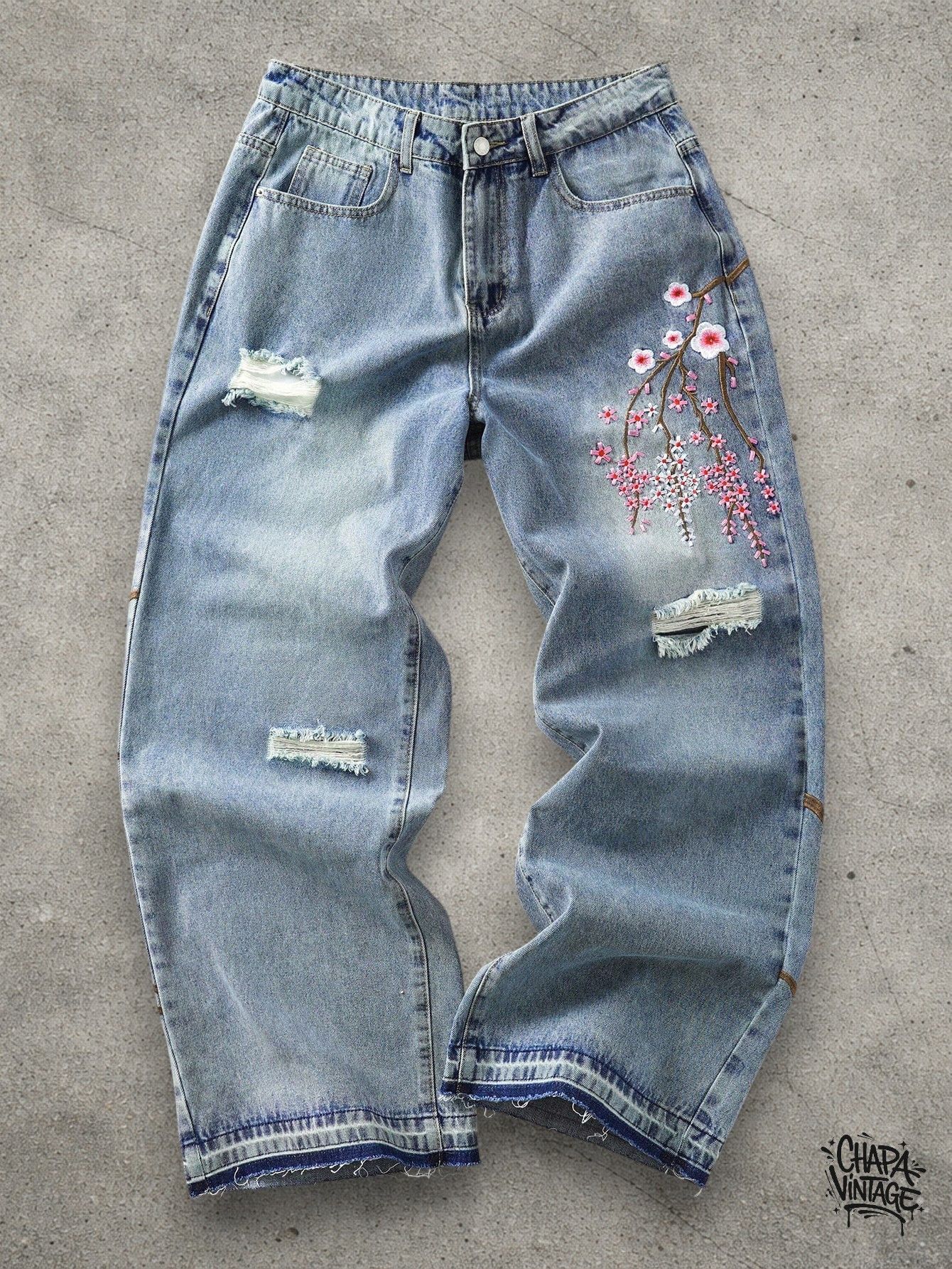 Japanese Brand Floral washed jeans Size US 32 / EU 48 - 1 Thumbnail