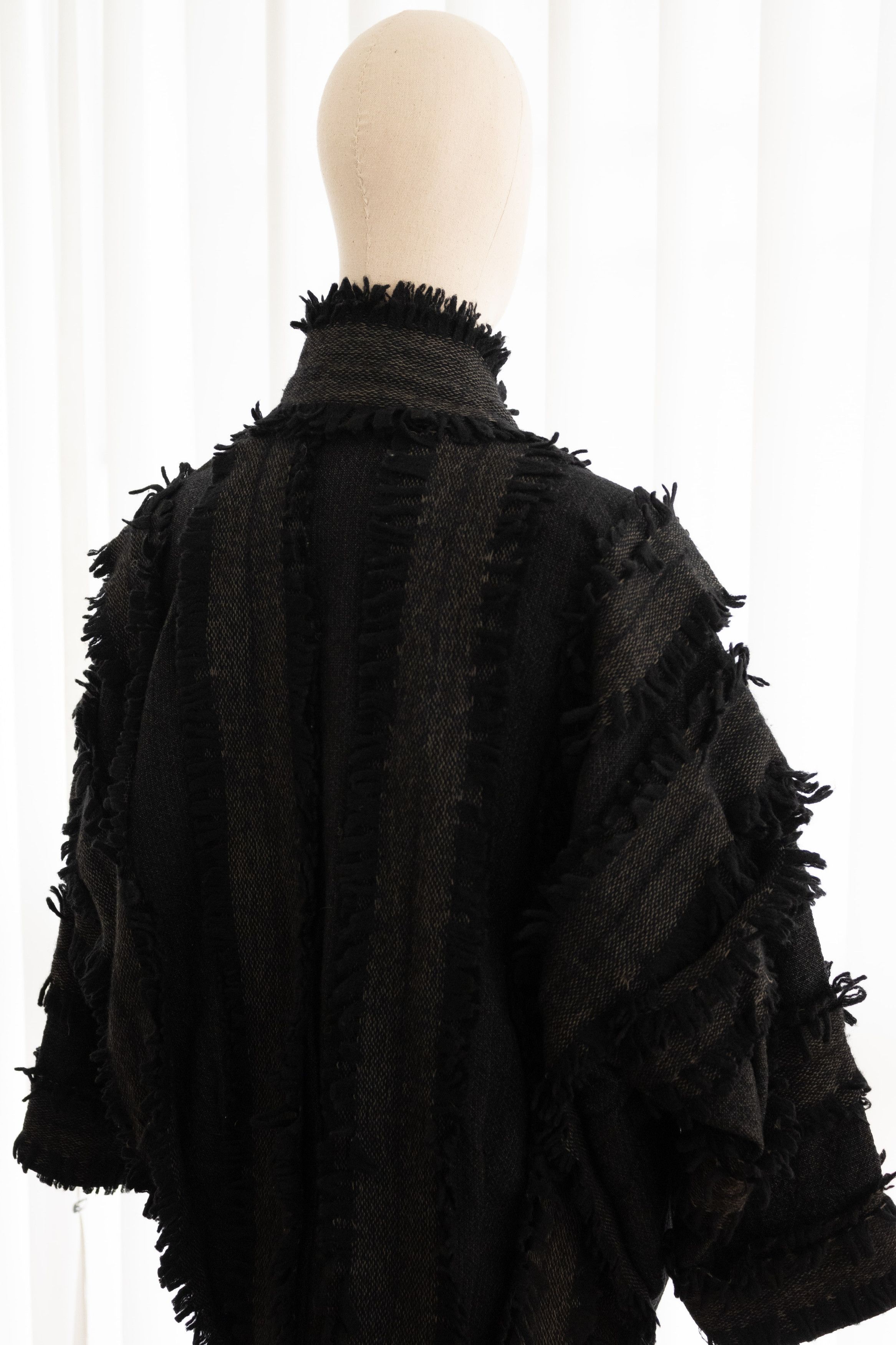Issey Miyake AW1985 Issey Miyake Wool Fringe Cocoon Jacket Size ONE SIZE - 5 Thumbnail