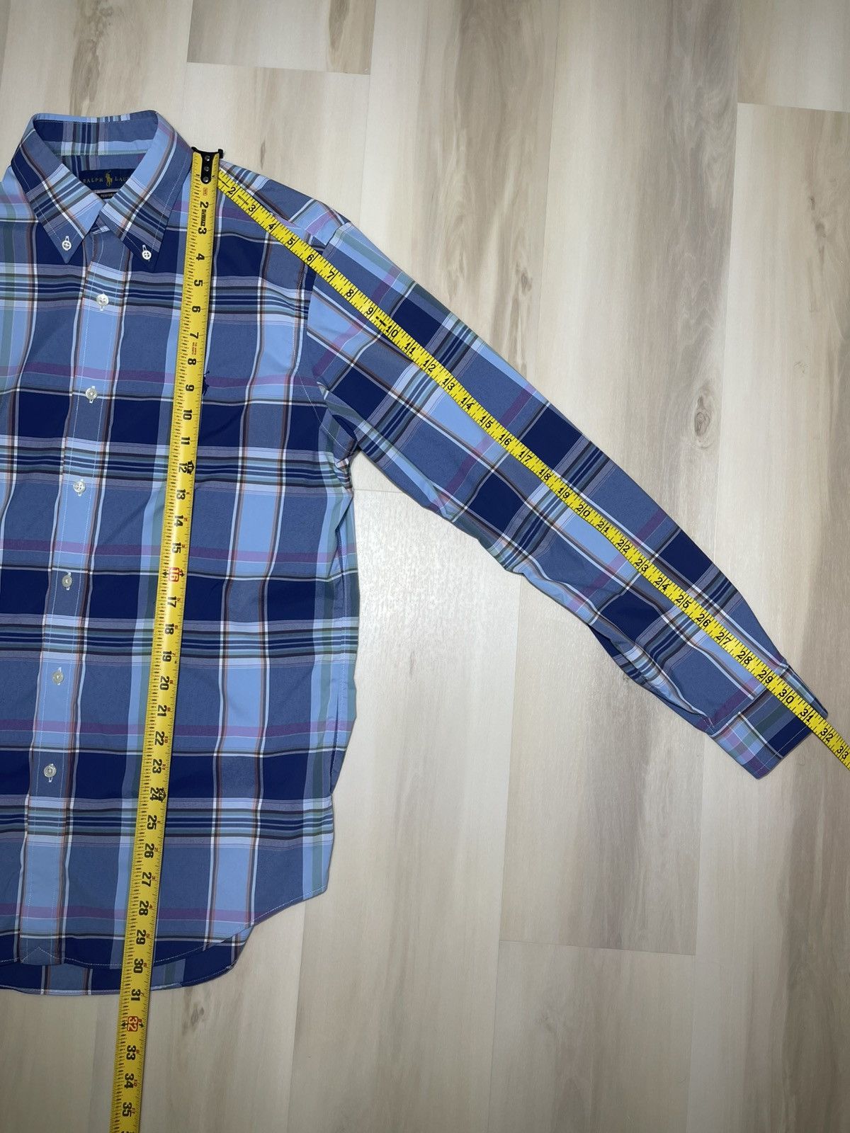 Polo Ralph Lauren Polo Ralph Lauren Men's Sz M Blue Plaid Performance Shirt Size US M / EU 48-50 / 2 - 5 Thumbnail