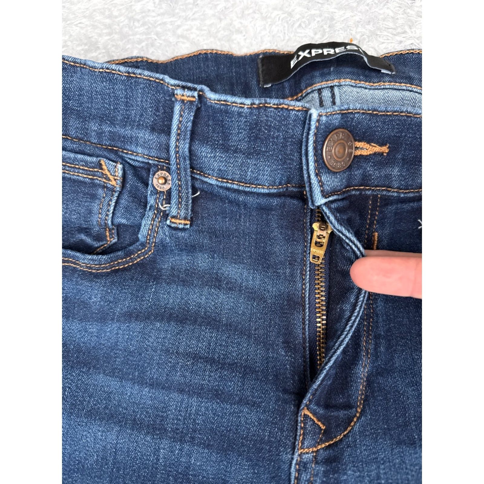 Express Express Jeans Womens Jeans 6P Blue Denim Skinny Cotton Blend Legging Mid Rise 28x26 Womens Size 28" / US 6 / IT 42 - 5 Thumbnail