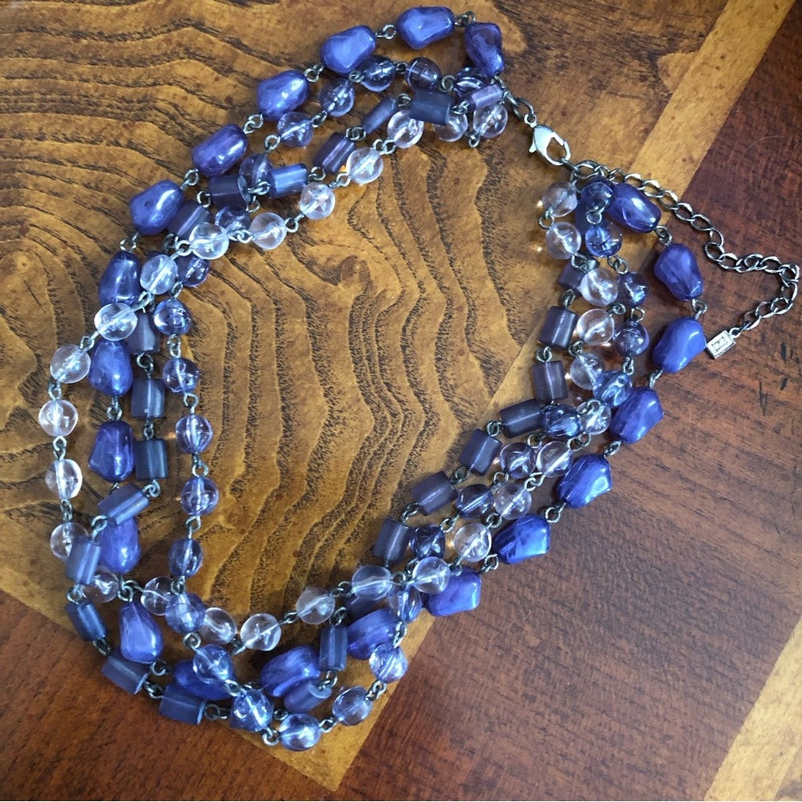 Jewelry Triple strand beaded chain choker necklace Size ONE SIZE - 9 Thumbnail