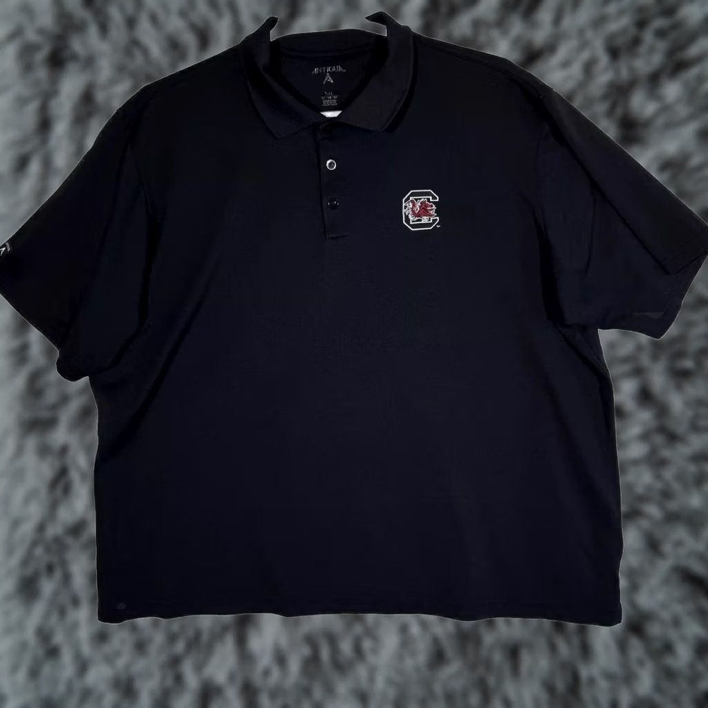Vintage Antigua Polo Shirt 2XL Black Short Sleeve Collared Golf Performance shirt Men Size US XXL / EU 58 / 5 - 1 Thumbnail