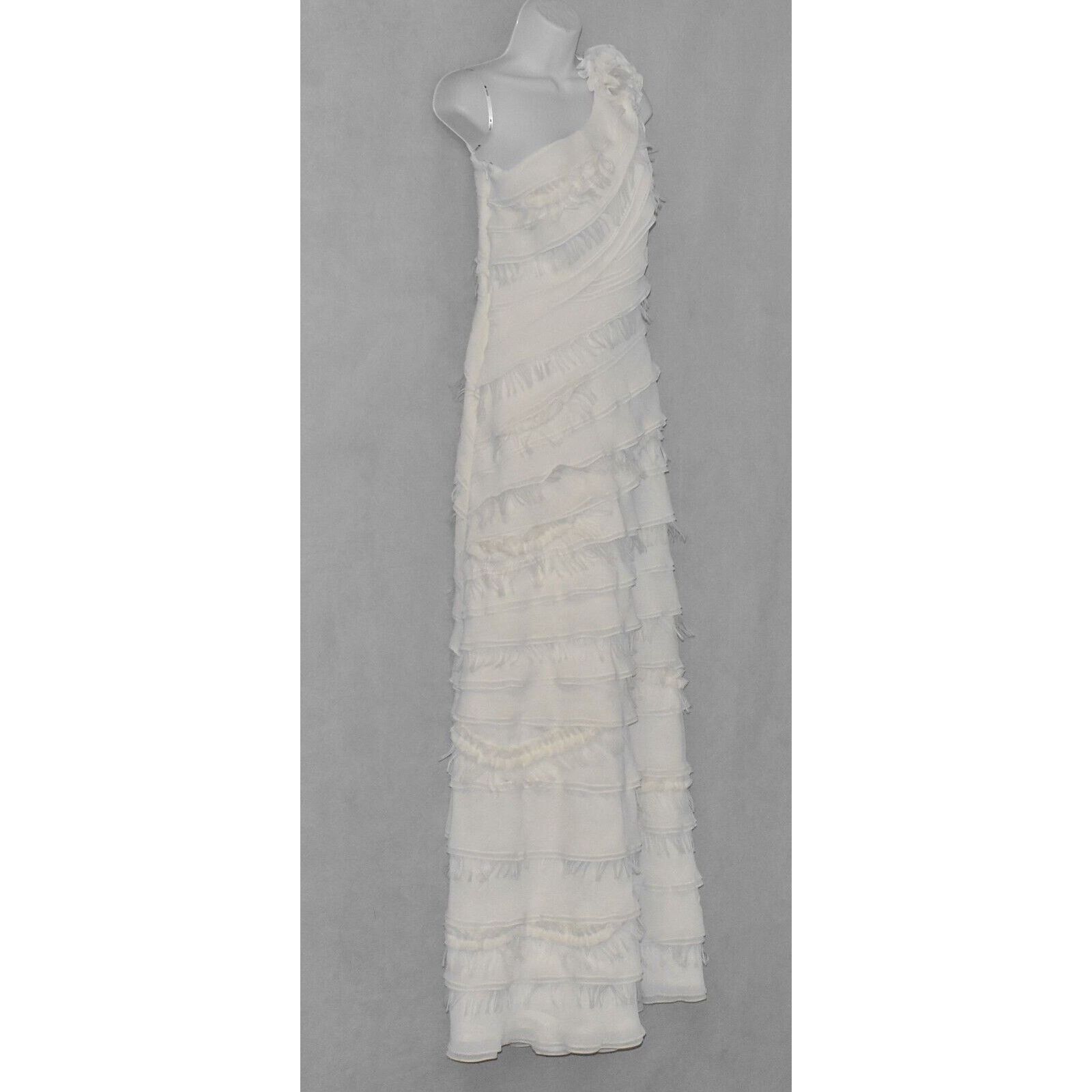 Tadashi Shoji NWT TADASHI SHOJI Chiffon One Shoulder Wedding Dress 4 $548 Size S / US 4 / IT 40 - 4 Thumbnail