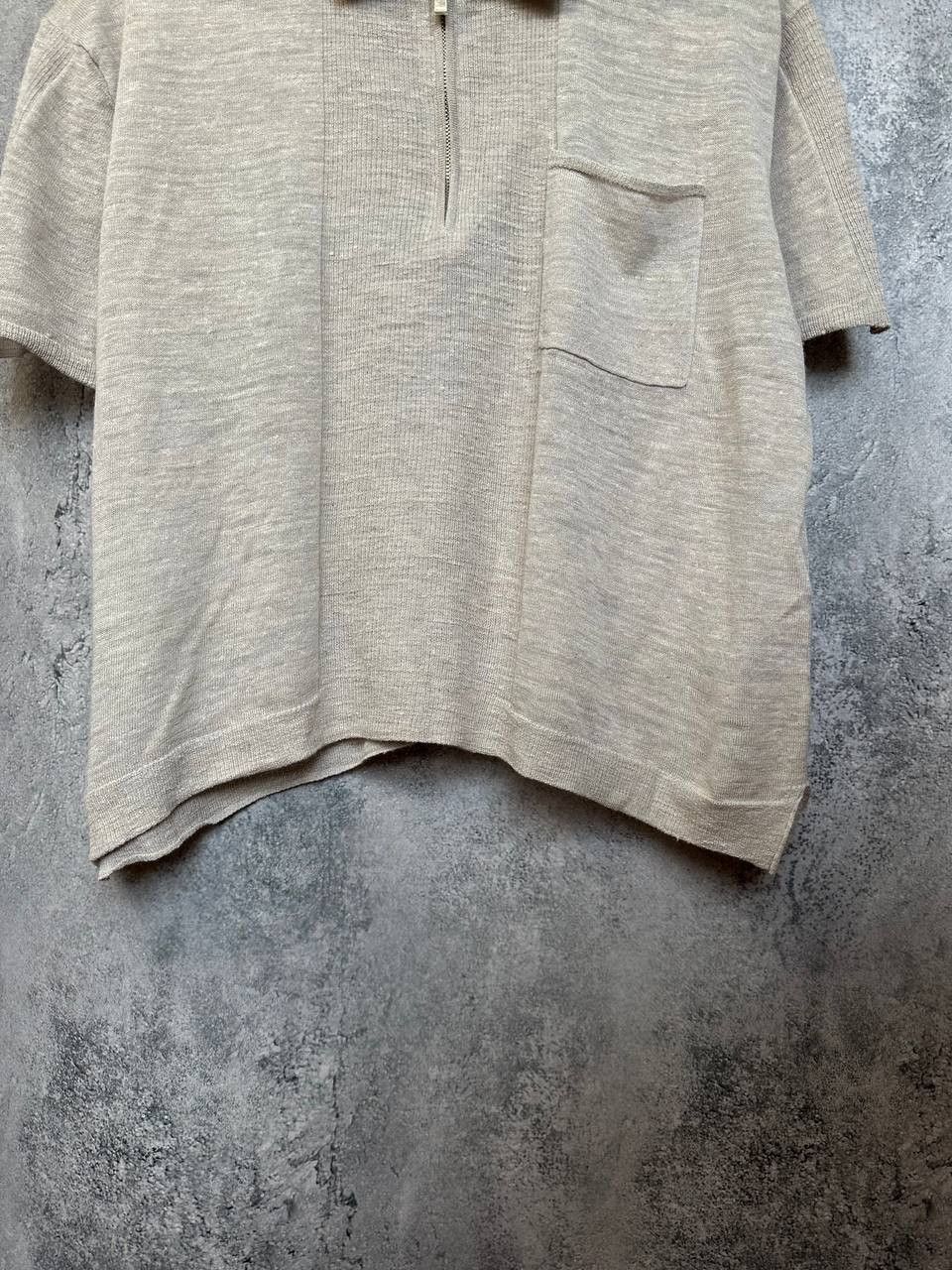 Reiss REISS Jenna Mixed Media Alpaca/Linen Top 1/4 Zip Polo Shirt Size M / US 6-8 / IT 42-44 - 8 Thumbnail