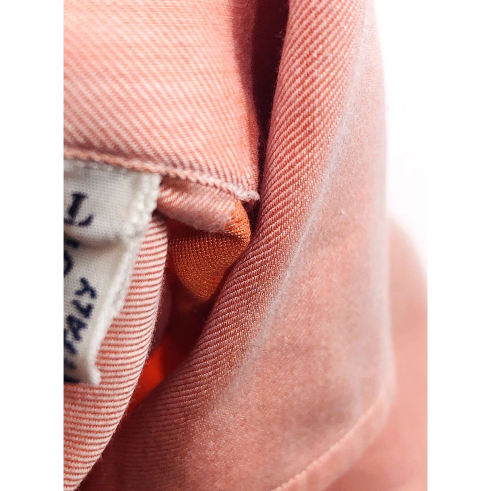 Vintage Fray Italy Mens L Cotton Shirt Button-Up Long Sleeve Chambray Pink Salmon XXL? Size US L / EU 52-54 / 3 - 7 Thumbnail