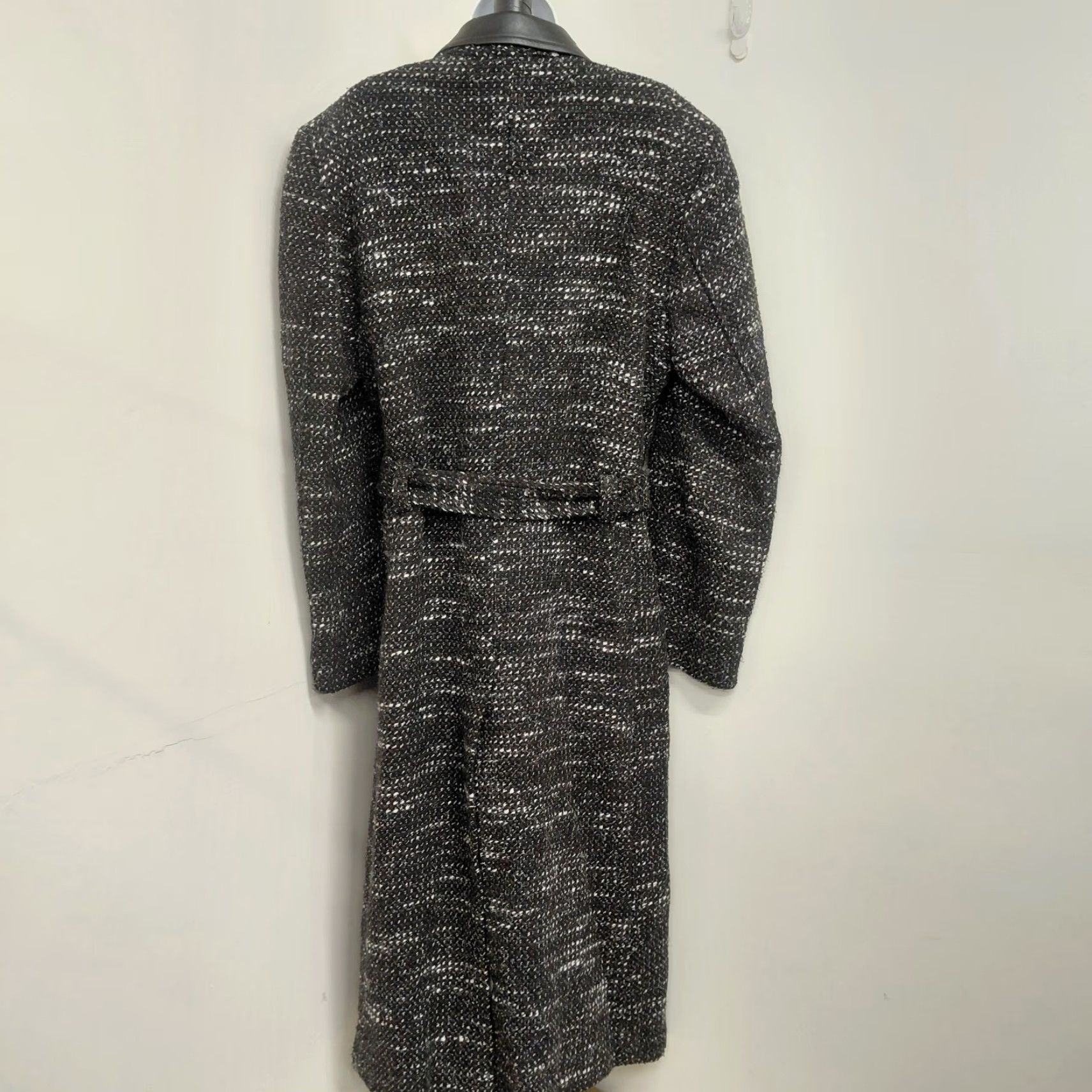 Ben Sherman VINTAGE Bermans Coat Women's Size Small Black Long Winter Trench Leather Collar Size S / US 4 / IT 40 - 4 Thumbnail
