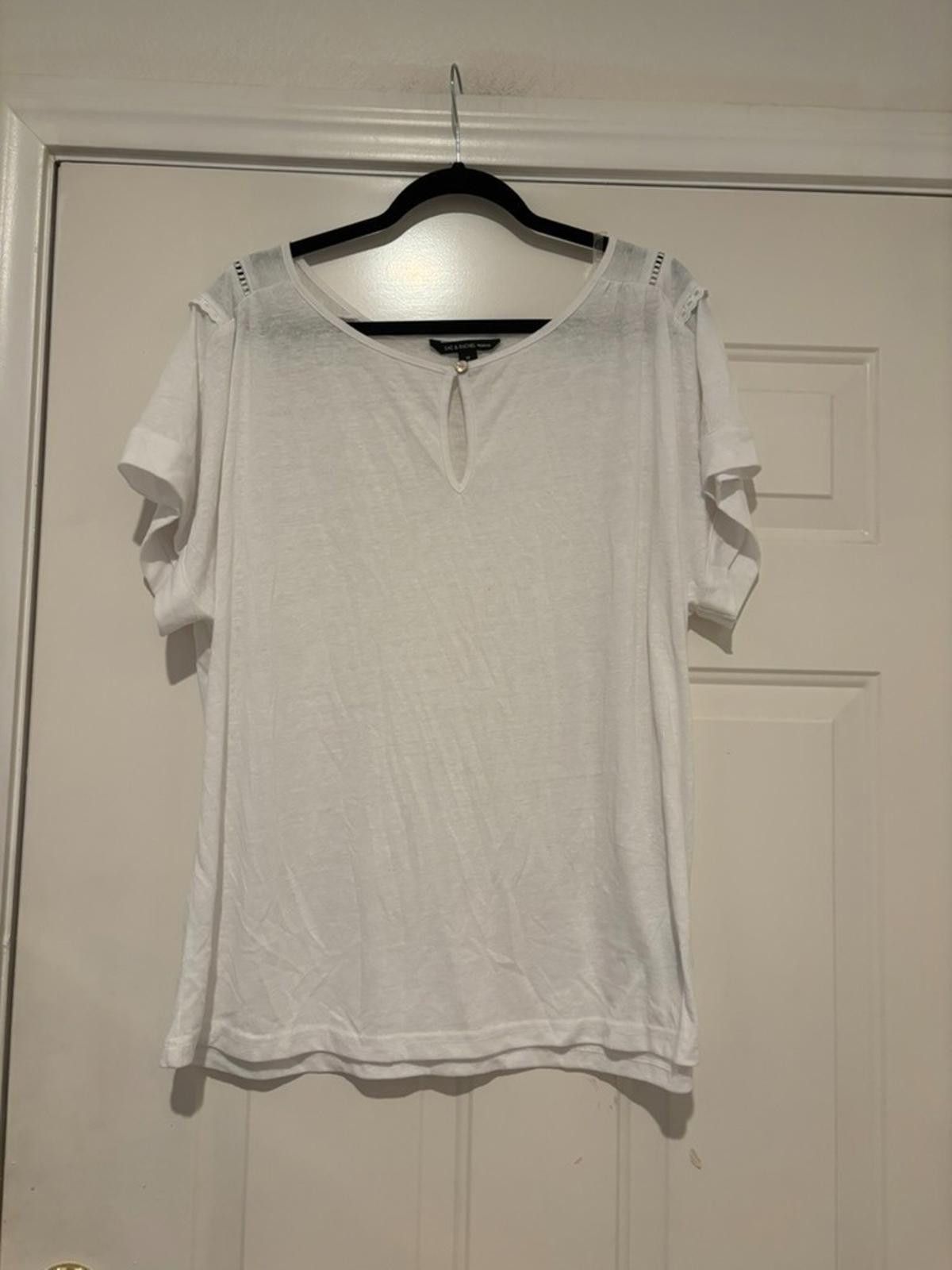 Designer Womens Zac and Rachael sz 1X white short sleeve shirt #581 Size XL / US 12-14 / IT 48-50 - 2 Thumbnail