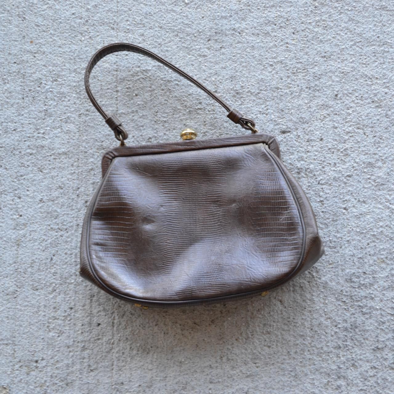 Vintage Vintage Faux Brown leather 50s purse Size ONE SIZE - 3 Thumbnail
