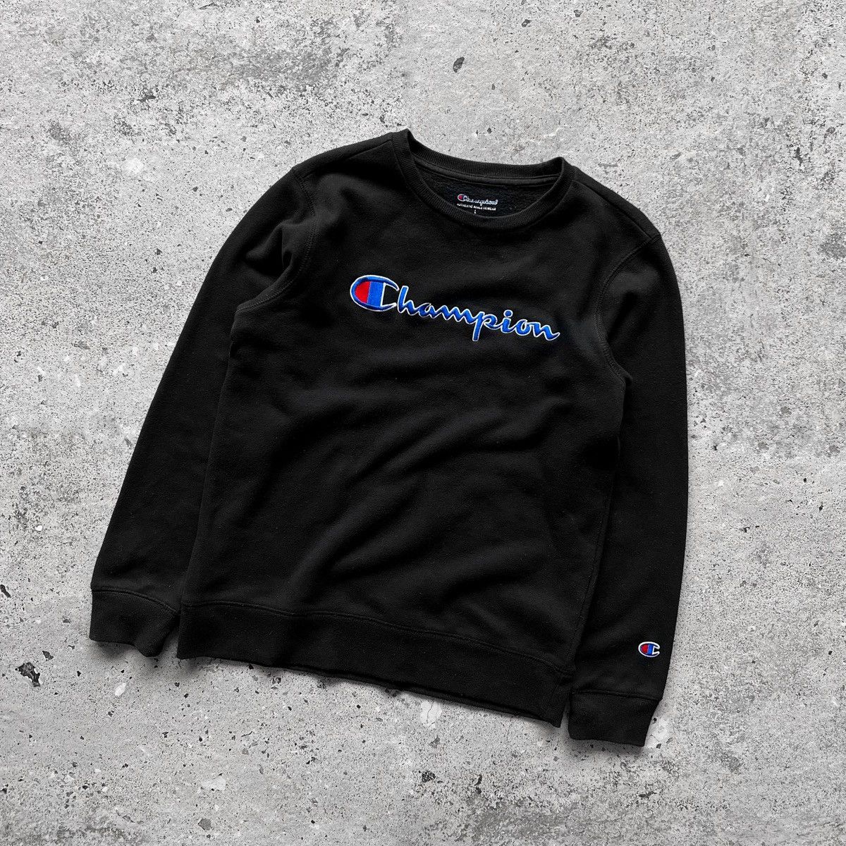 Champion × Designer Champion Womens Black Long Sleeve Sweatshirt Center Logo Size L / US 10 / IT 46 - 1 Thumbnail