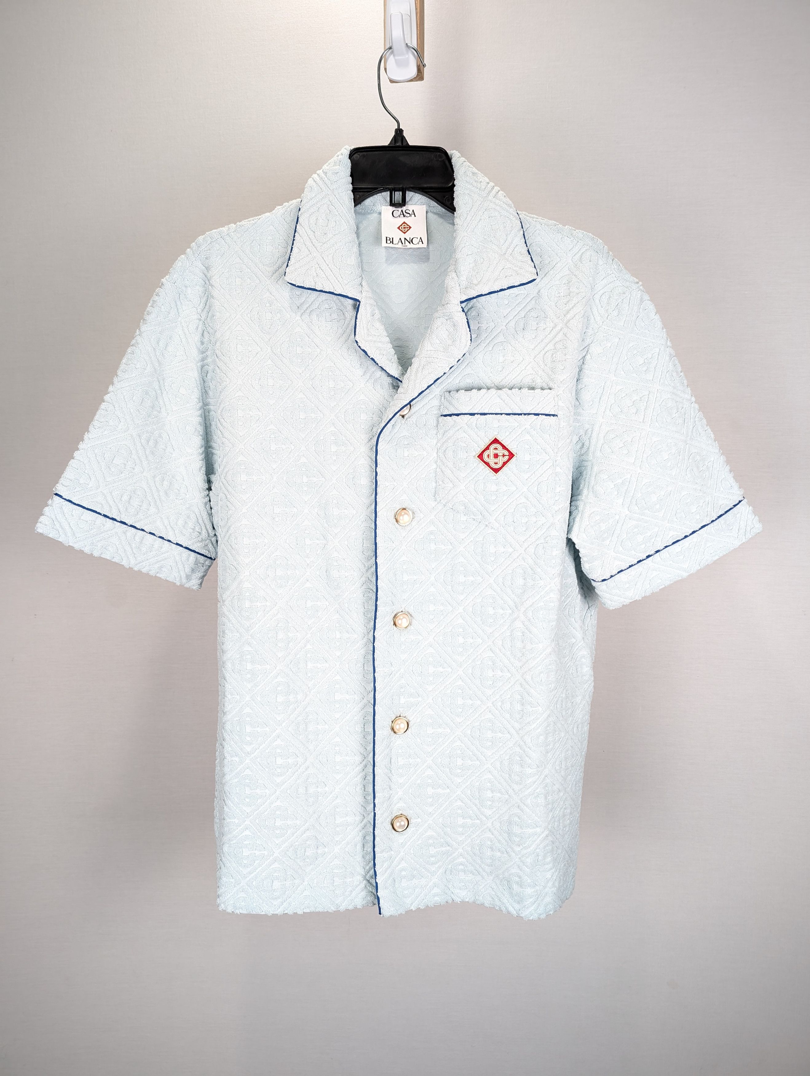 Casablanca o1rshd1 DUP / Towelling Monogram Collar Shirt in Light Blue Size US S / EU 44-46 / 1 - 2 Thumbnail