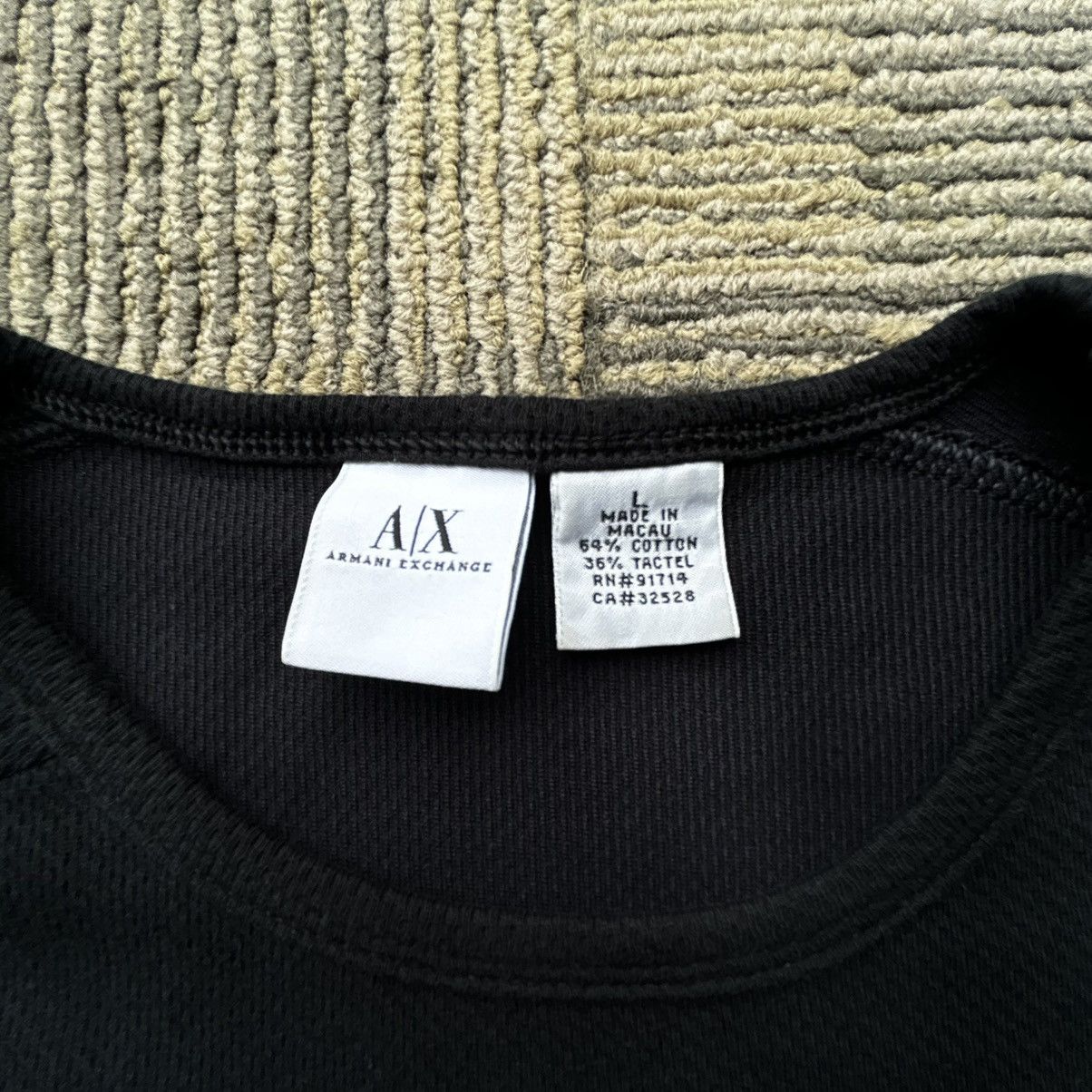 Armani Exchange Vintage Armani Exchange Chest Logo Black Longsleeve Shirt Size L / US 10 / IT 46 - 3 Thumbnail