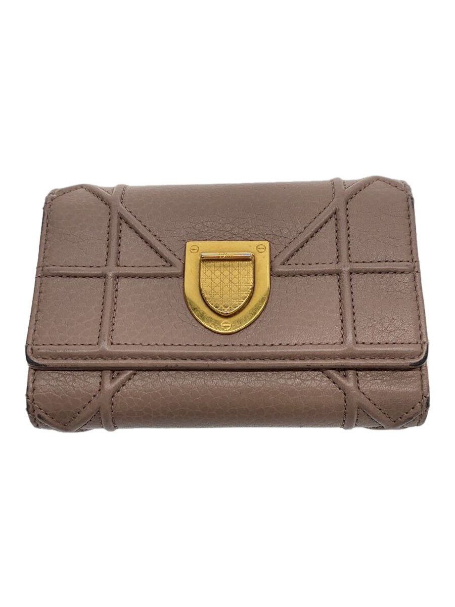 Dior Dior Leather Tri-Fold Wallet Pink Size ONE SIZE - 1 Thumbnail