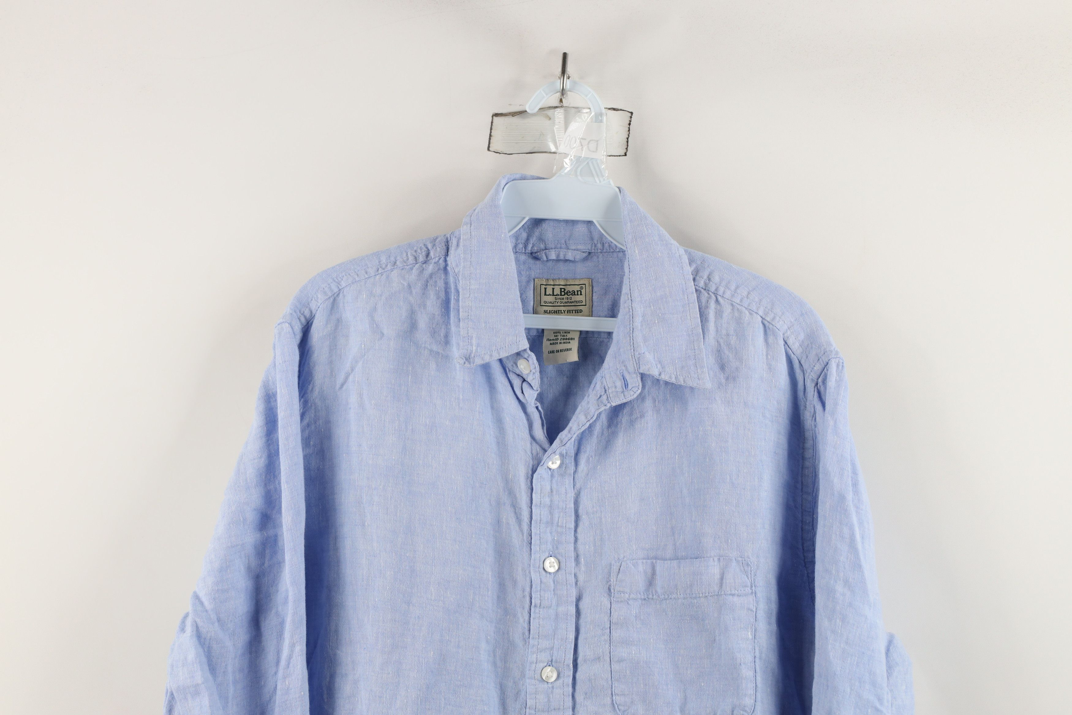L.L. Bean × Vintage Vintage LL Bean Fitted Linen Collared Button Shirt Blue Size US M / EU 48-50 / 2 - 2 Thumbnail