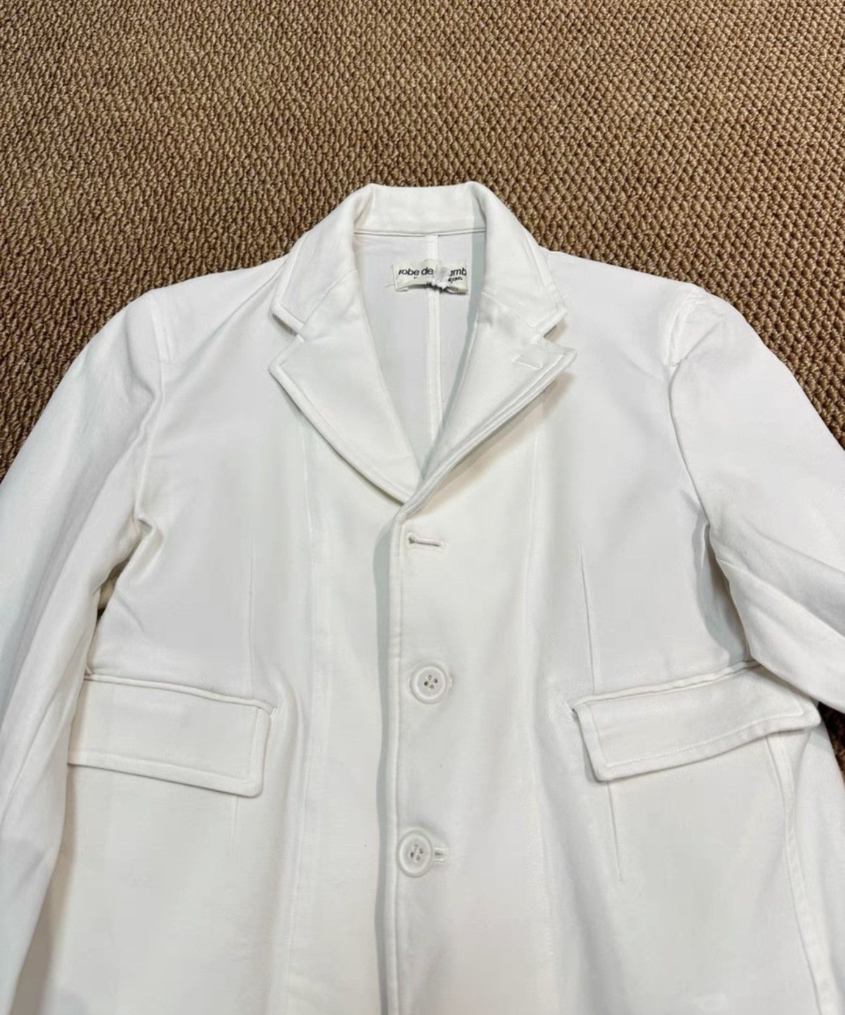 Comme des Garcons Comme des Garçons White Boiled Wool Blazer Jacket K23 Size M / US 6-8 / IT 42-44 - 4 Thumbnail