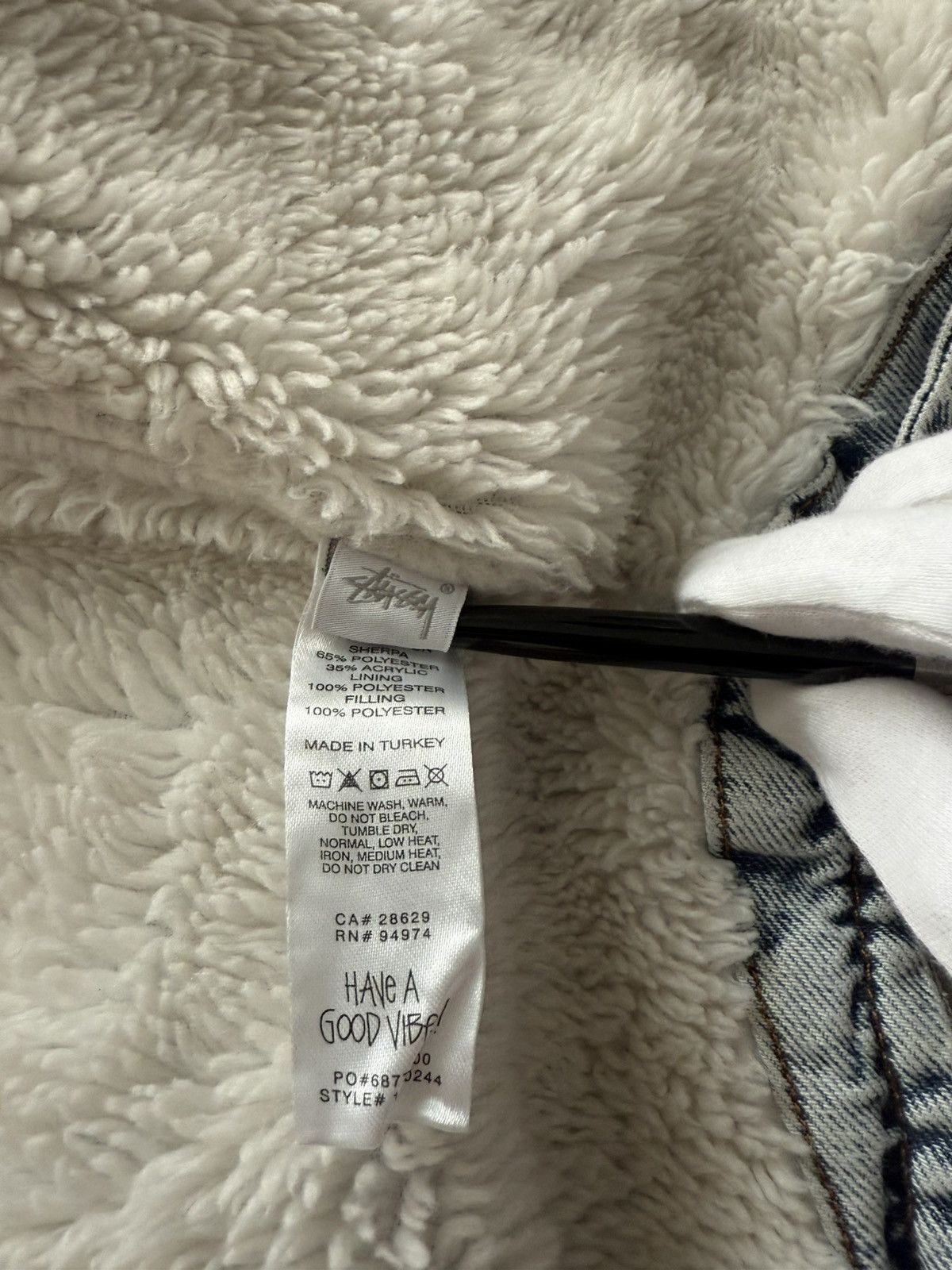 Stussy Stussy Sherpa Lined Denim Shirt 'Stone Washed' Size US S / EU 44-46 / 1 - 14 Thumbnail