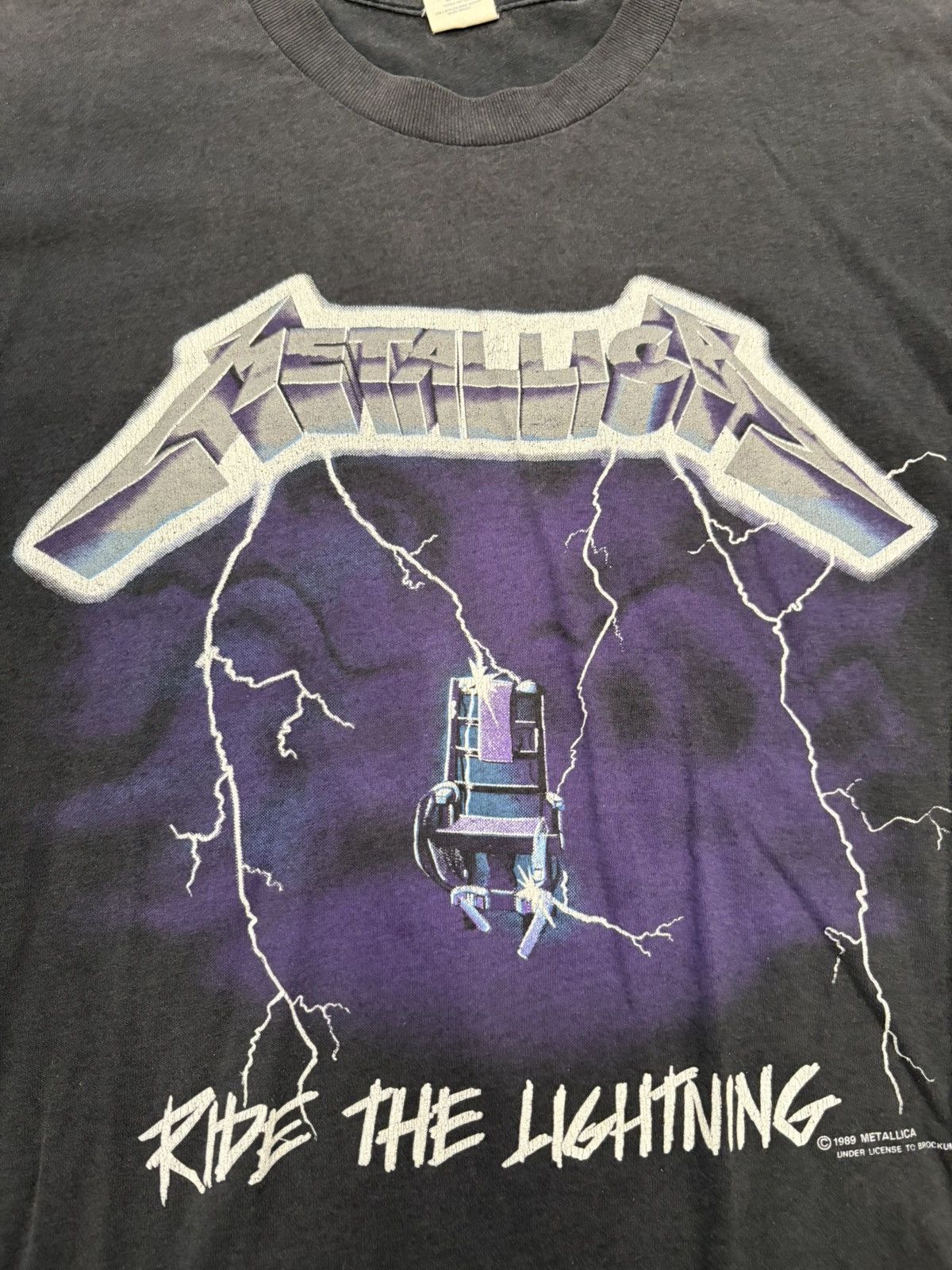 Metallica Vintage 1989 Metallica Ride The Lighting Black 50/50 Tag Size US L / EU 52-54 / 3 - 3 Thumbnail