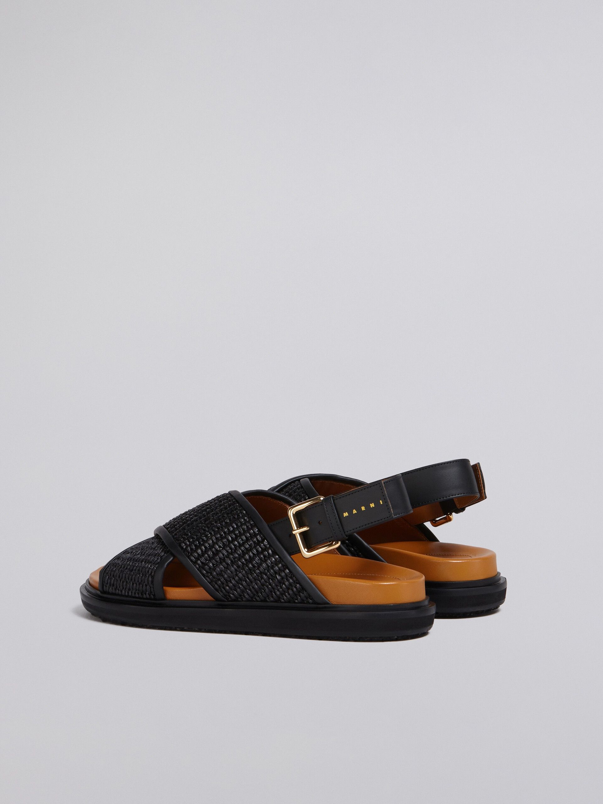 Marni oc11z0525 Raffia And Leather Fussbett in Black Size US 7 / IT 37 - 5 Thumbnail