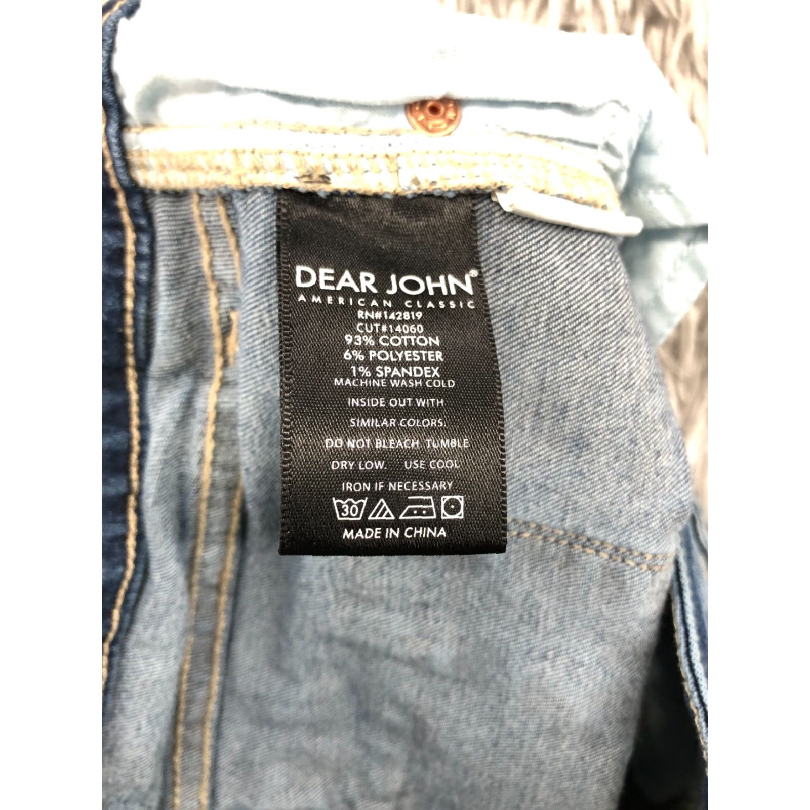 Denime Dear John Bermuda Shorts Juniors Size 25 Mid Rise Dark Wash Blue Denim Jean Size 42" / US 20 - 7 Thumbnail