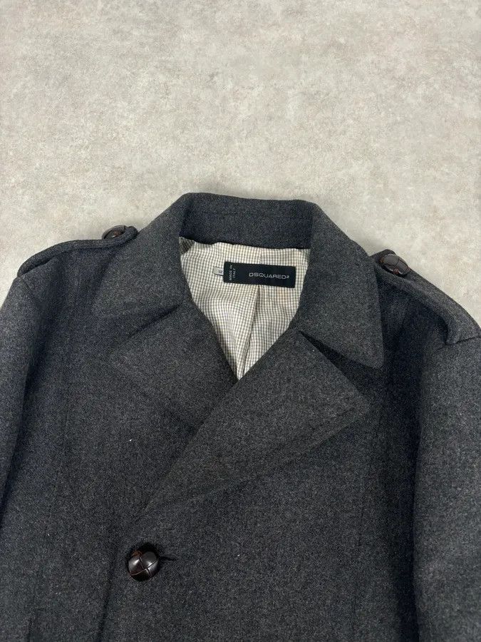 Dsquared2 AW2009 Dsquared2 Grey Wool Buttoned Asymmetrical Caban Jacket Size US L / EU 52-54 / 3 - 4 Thumbnail