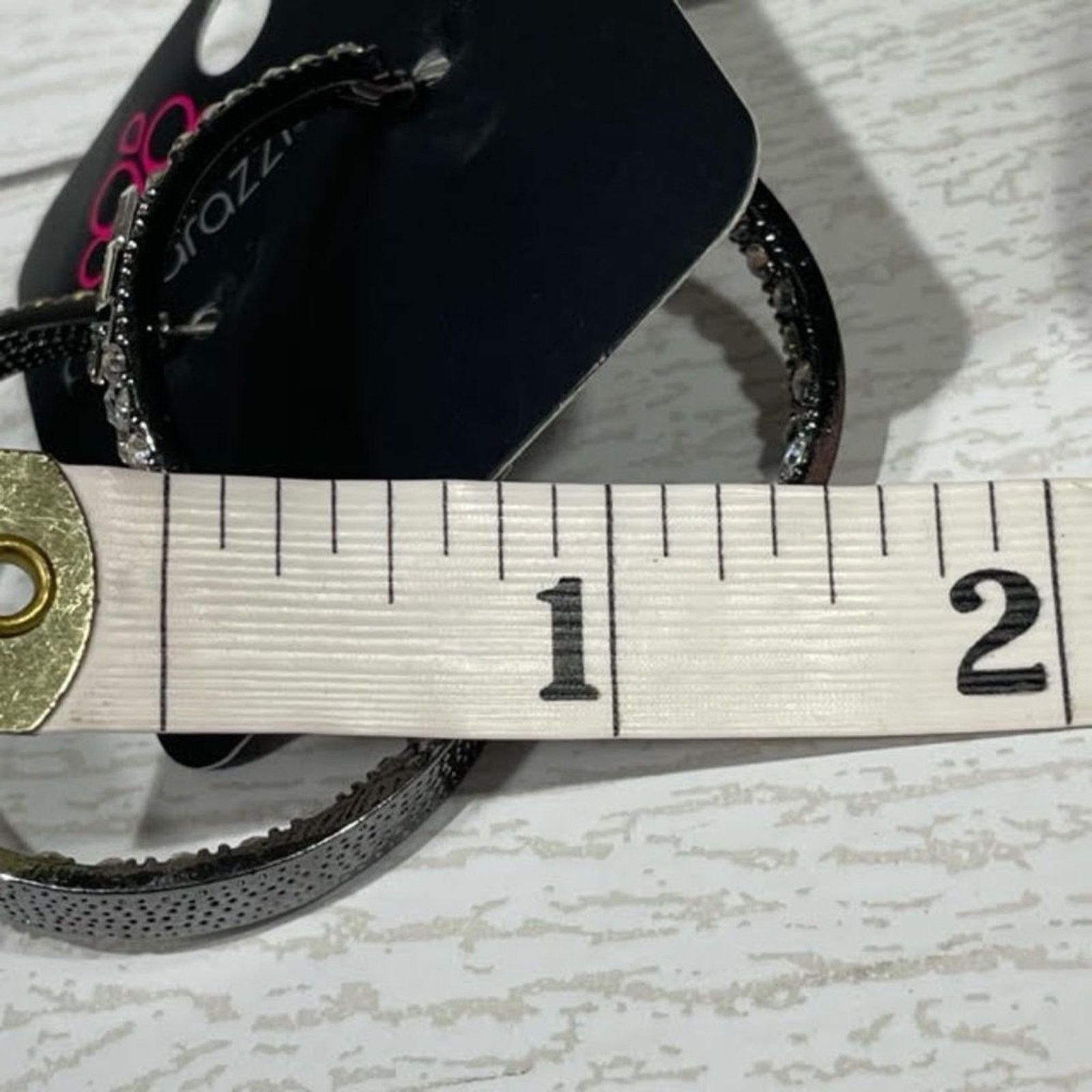 Other Paparazzi Rhinestone Silver Toned Hoop Earrings Hoops Size ONE SIZE - 5 Thumbnail
