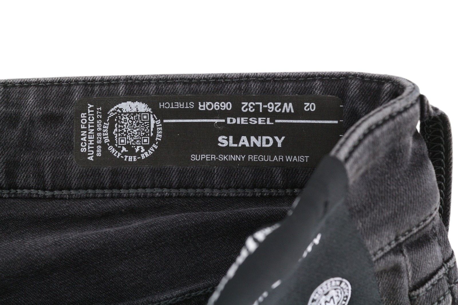 Diesel SLANDY 069QR W26/L32 Super Skinny Regular Waist Dark 40675 Size 26" / US 2 / IT 38 - 6 Thumbnail
