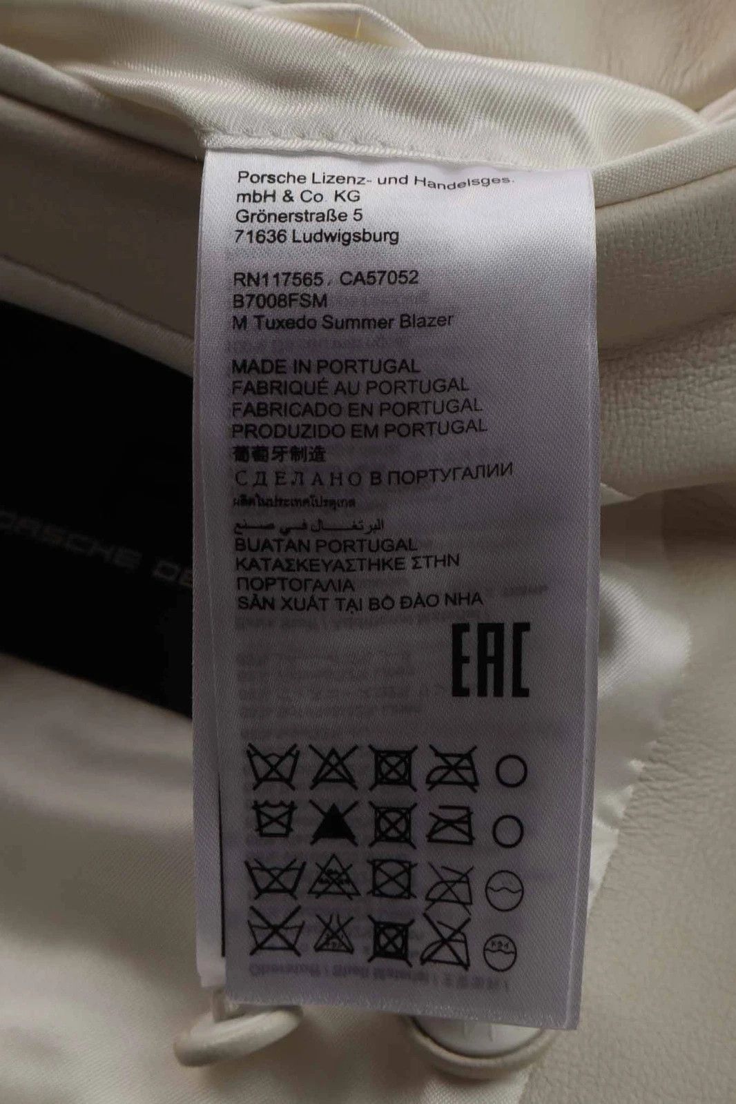 Porsche Design Porsche Design M Tuxedo Summer Blazer Linen Leather Trim Size 44R - 8 Thumbnail