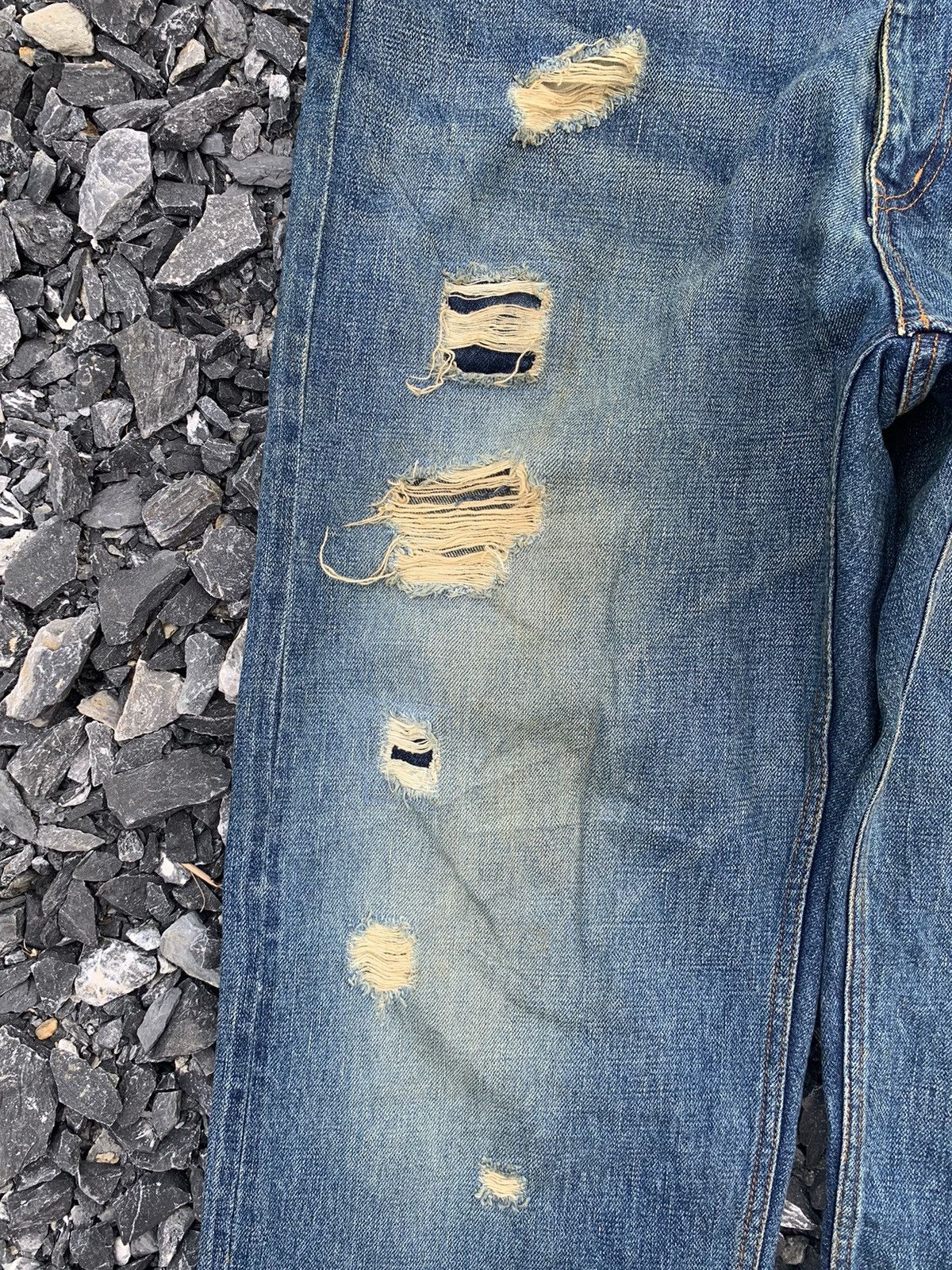 Kapital RARE💥BRAITONE SELVEDGE JAPANESE DISTRESSED DENIM Size US 39 - 9 Thumbnail