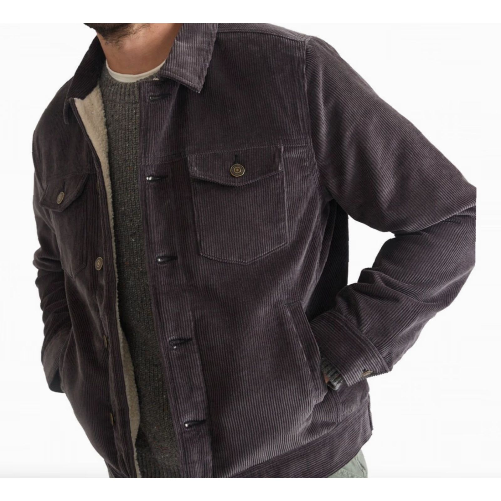 Marine Layer NWT Marine Layer Boise Corduroy Trucker Jacket Mens M Faded Black Corduroy Trucker Jacket Size US M / EU 48-50 / 2 - 3 Thumbnail