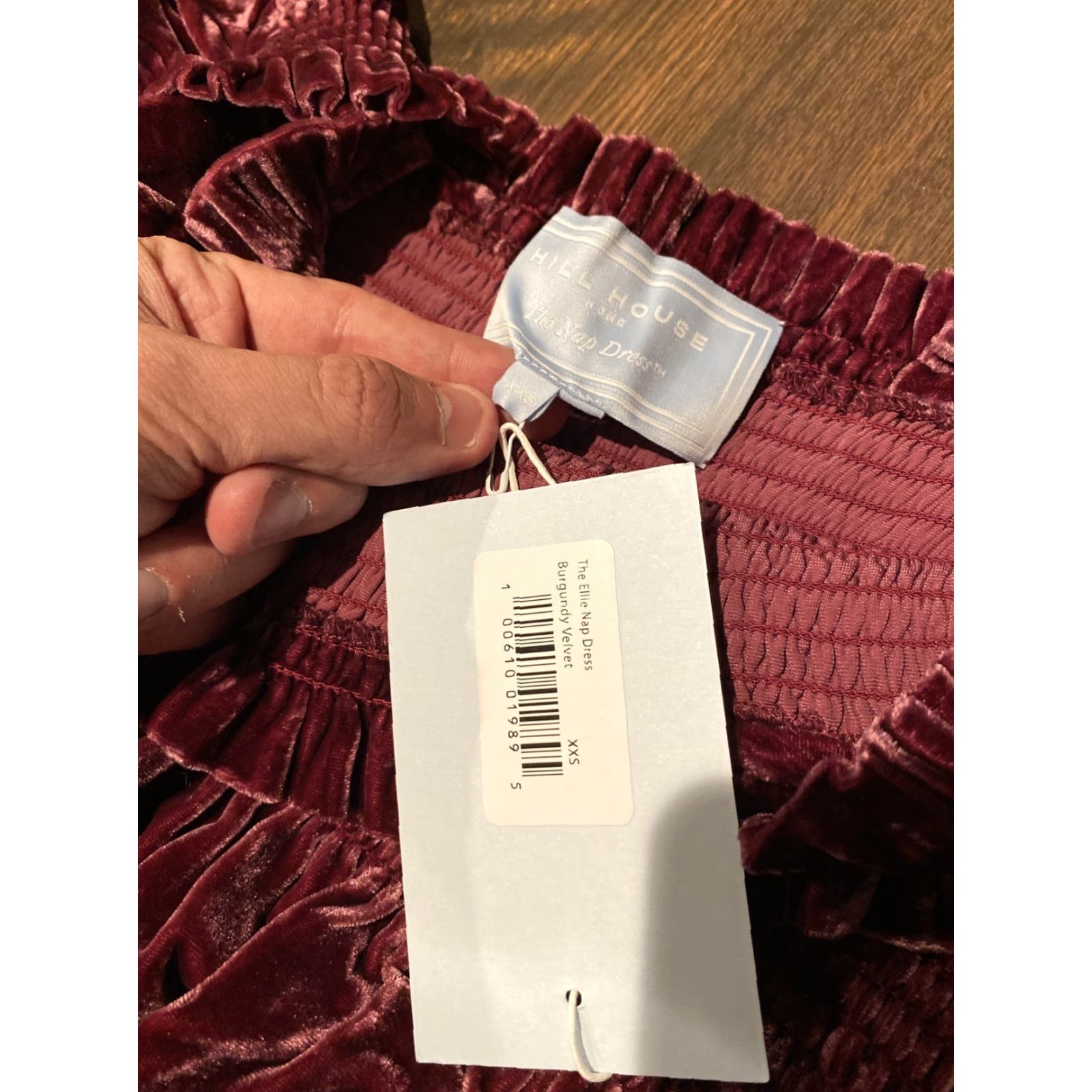 Vintage NWT Hill House Home Ellie Nap Dress Burgundy Velvet XXS Size XXS / US 00 / IT 34 - 5 Thumbnail