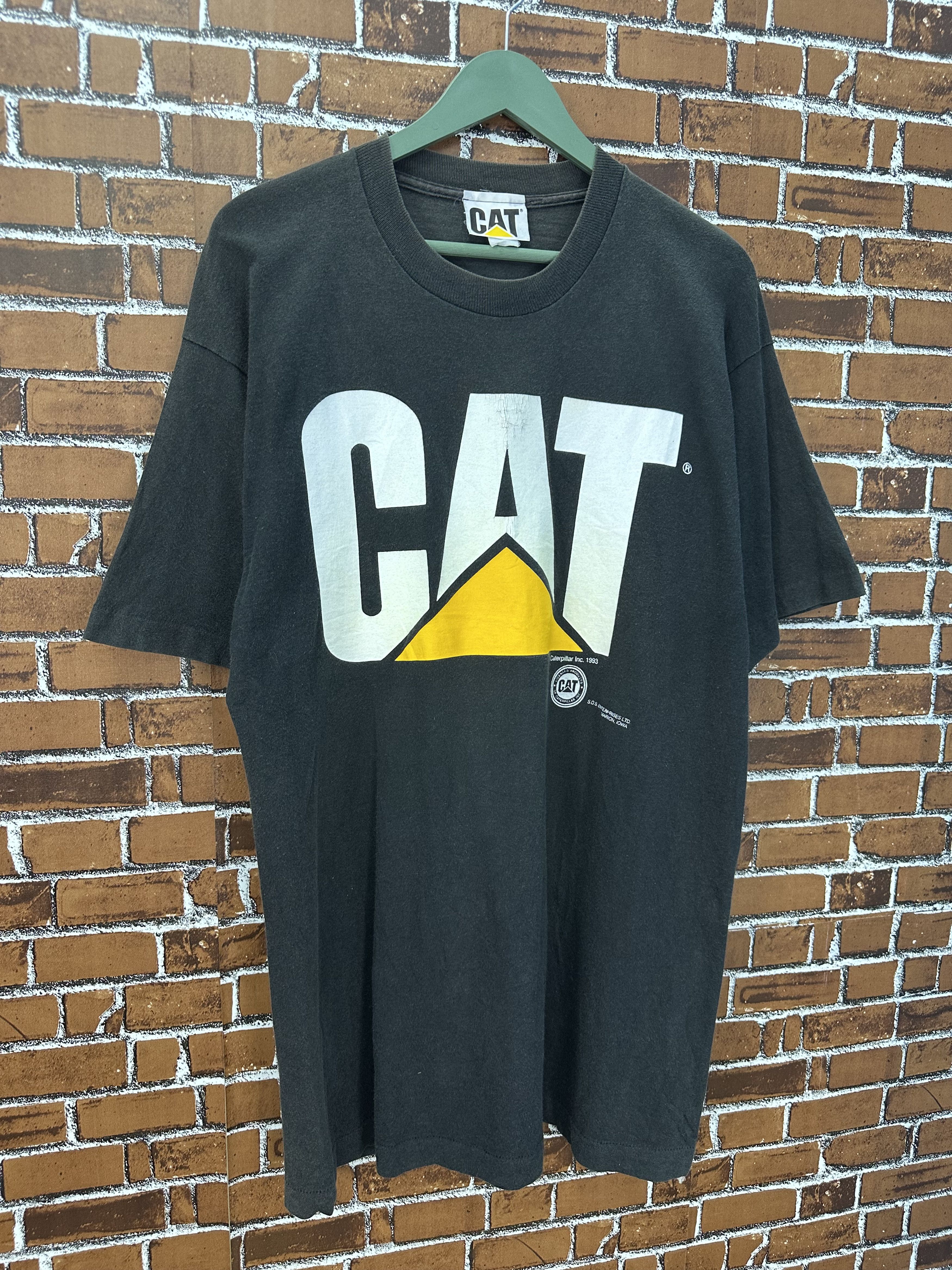 Caterpillar Vintage 90s Caterpillar Big Logo Tshirt A1048 Size US L / EU 52-54 / 3 - 2 Thumbnail
