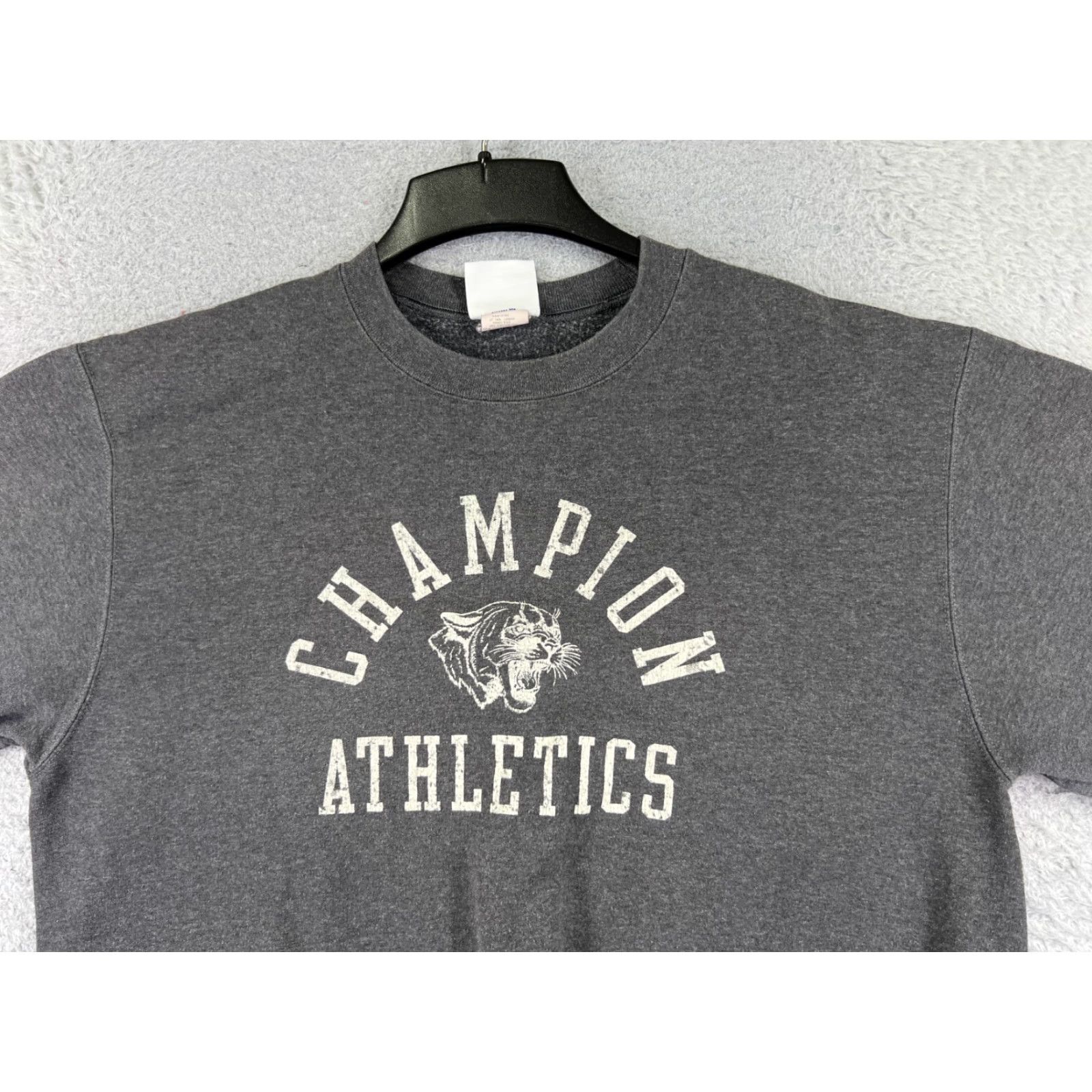 Champion Champion Sweater Men Large Gray Cotton Tiger Athletics Long Sleeve Crew Neck Size US L / EU 52-54 / 3 - 4 Thumbnail