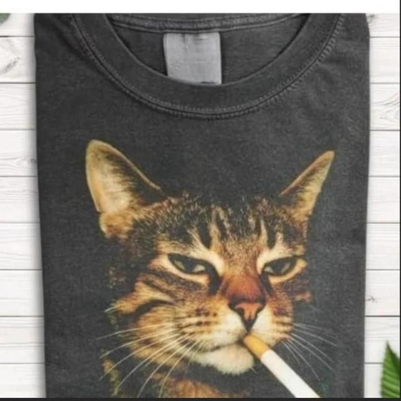 Other Size Large Black cat smoking tee Size US L / EU 52-54 / 3 - 1 Thumbnail