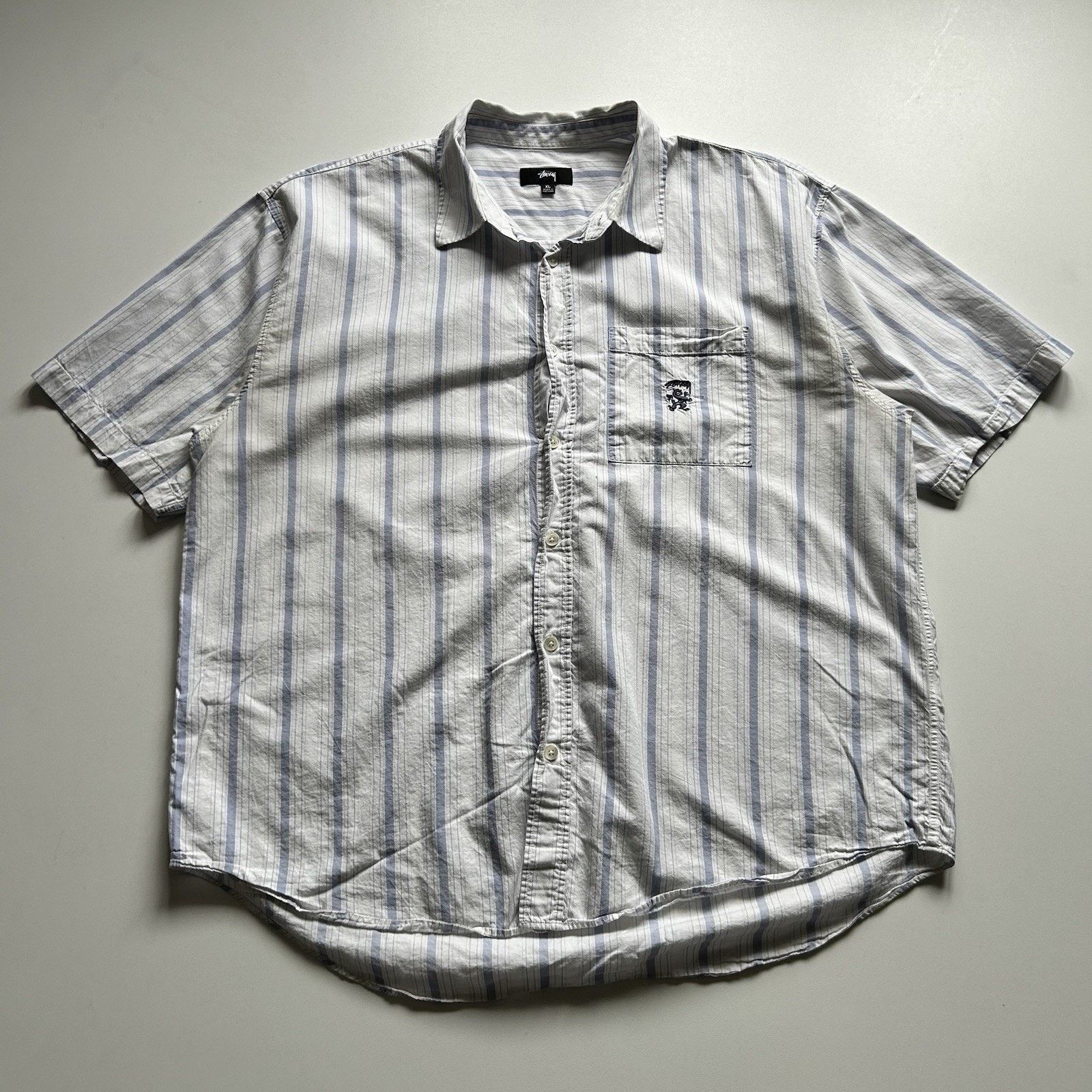 Stussy Vintage Stussy Shirt Size XL Button Up Striped Pocket Logo Size US XL / EU 56 / 4 - 1 Thumbnail