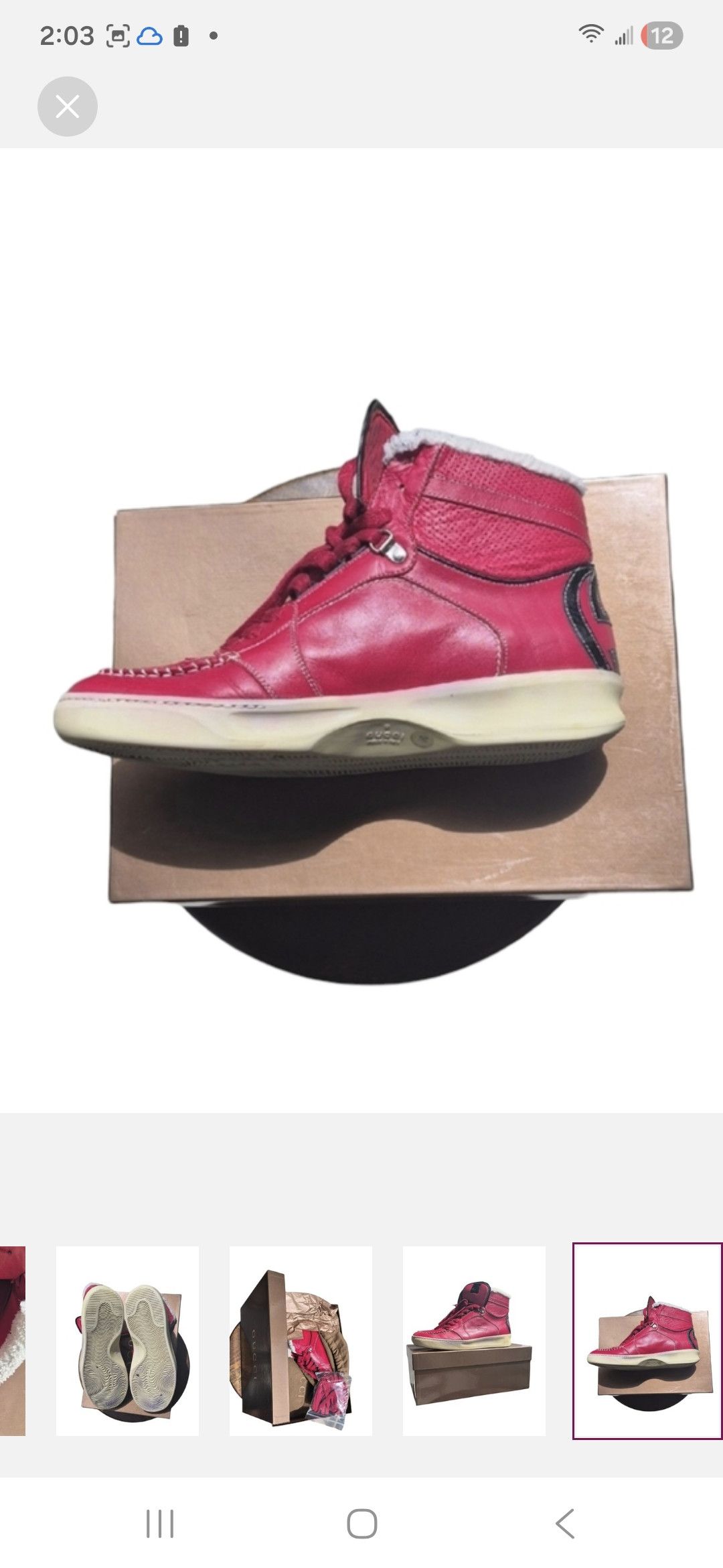 Gucci Gucci 2007©️ S.TTO PELLE S. GOMMA Leather High-Top Sneakers Size US 10.5 / EU 43-44 - 4 Thumbnail