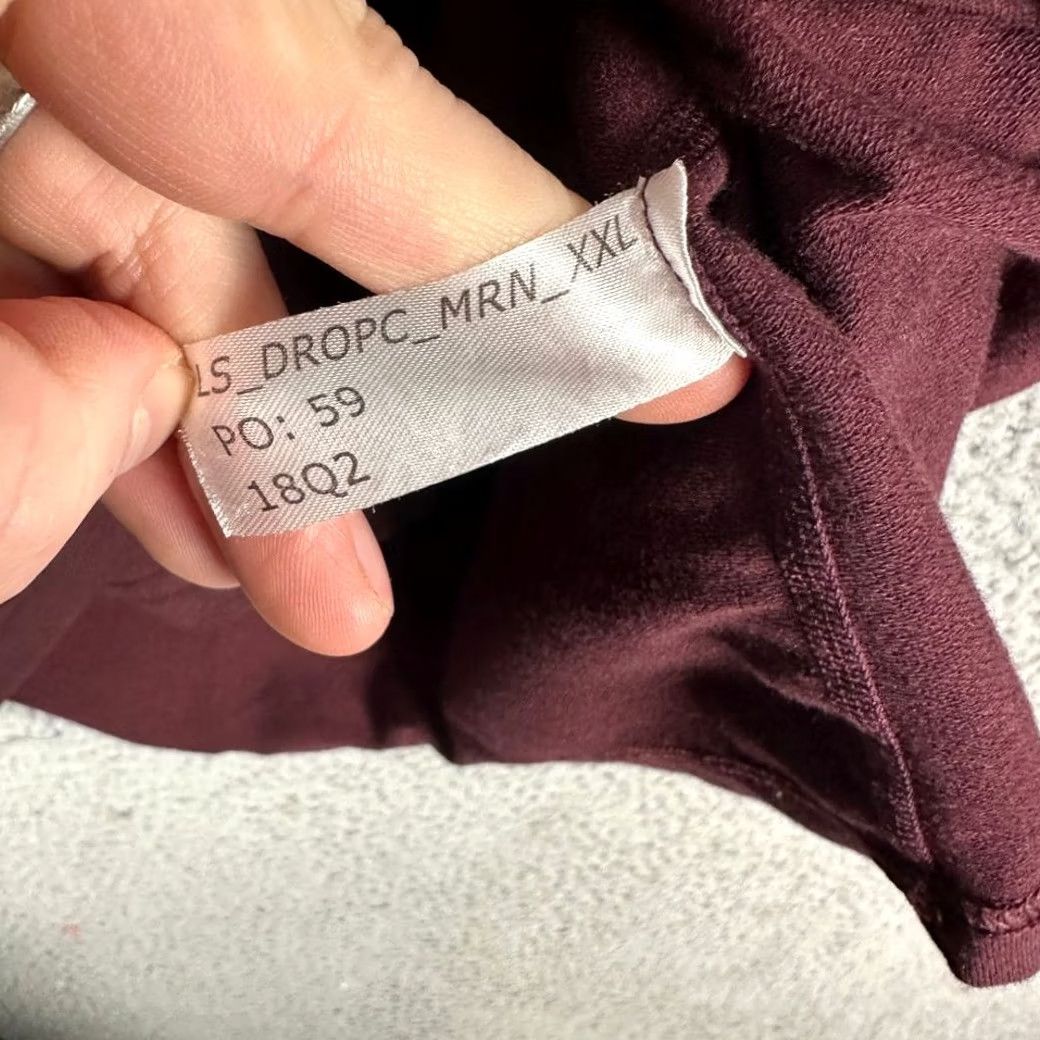 Vintage Bylt Drop Cut T-Shirt Mens 2XL Long Sleeve Crew Neck Maroon Red Solid Breathable Polyester Shirt Size US XXL / EU 58 / 5 - 7 Thumbnail