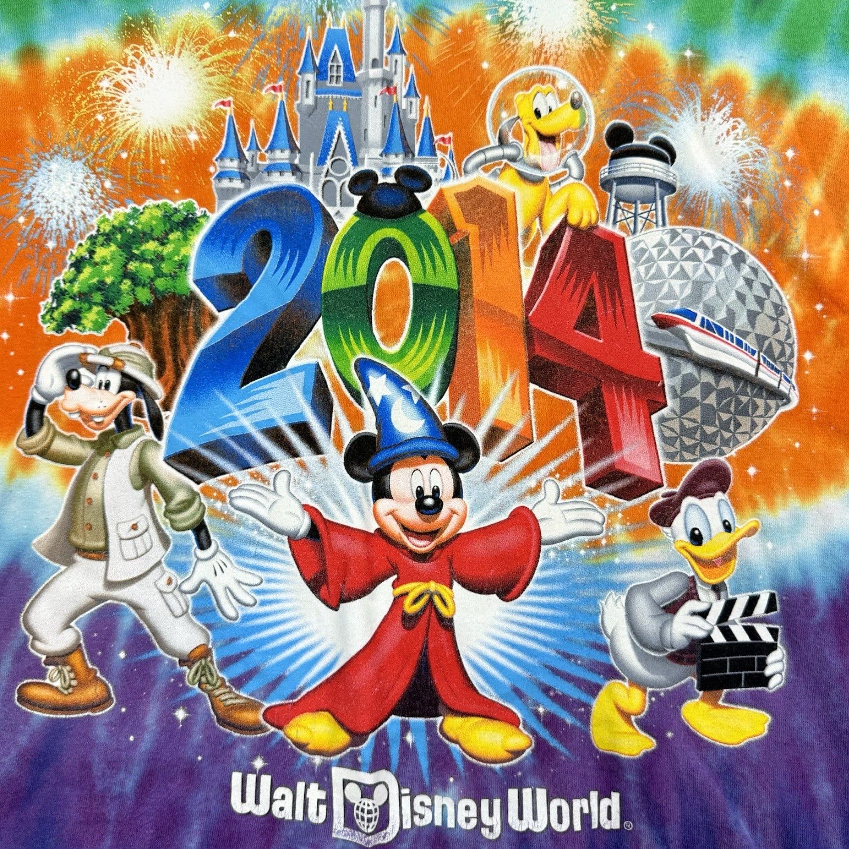Disney Disney 2014 Walt Disney World Shirt Adult XL Colorful Tie Dye Theme Parks Mickey Mouse Size US XL / EU 56 / 4 - 3 Thumbnail