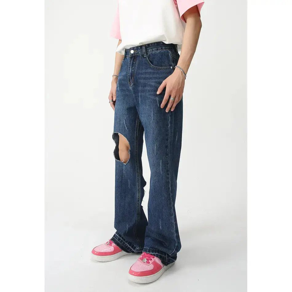 Japanese Brand Retro loose slightly flared jeans Size US 32 / EU 48 - 6 Thumbnail