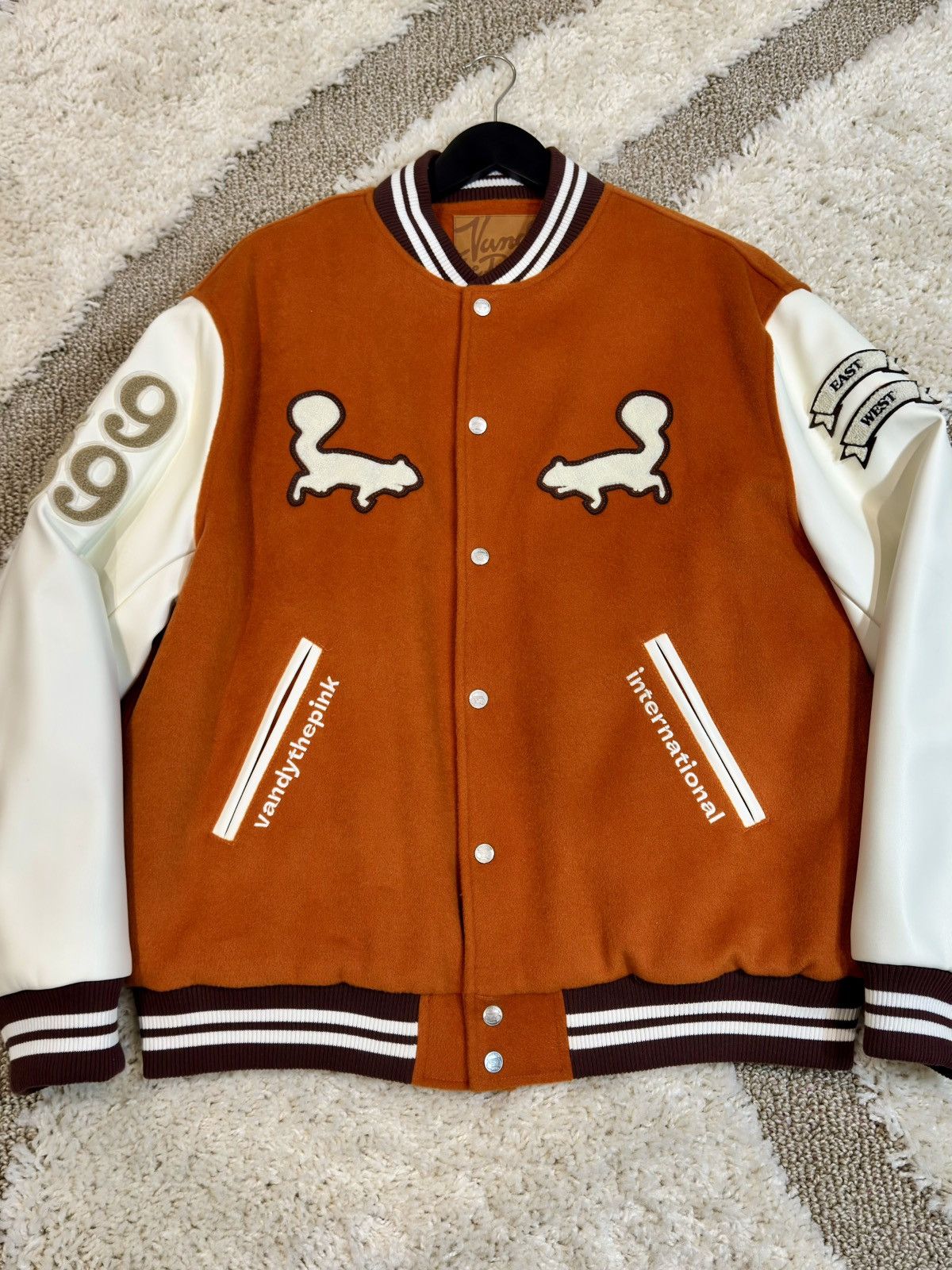 Vandy The Pink Bonsai Orange Varsity Jacket Size US XL / EU 56 / 4 - 1 Thumbnail