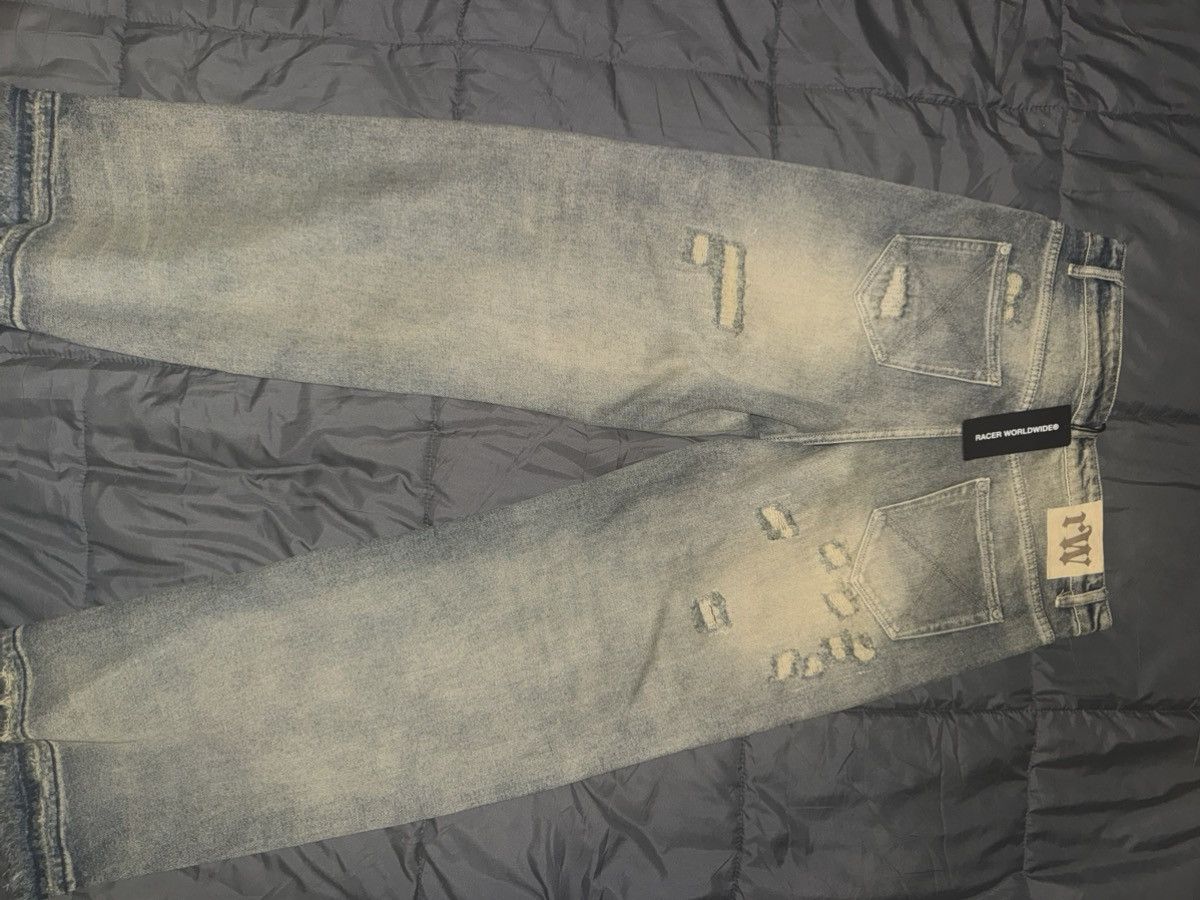Racer Worldwide Racer Worldwide blue distressed denim jeans Size US 34 / EU 50 - 5 Thumbnail