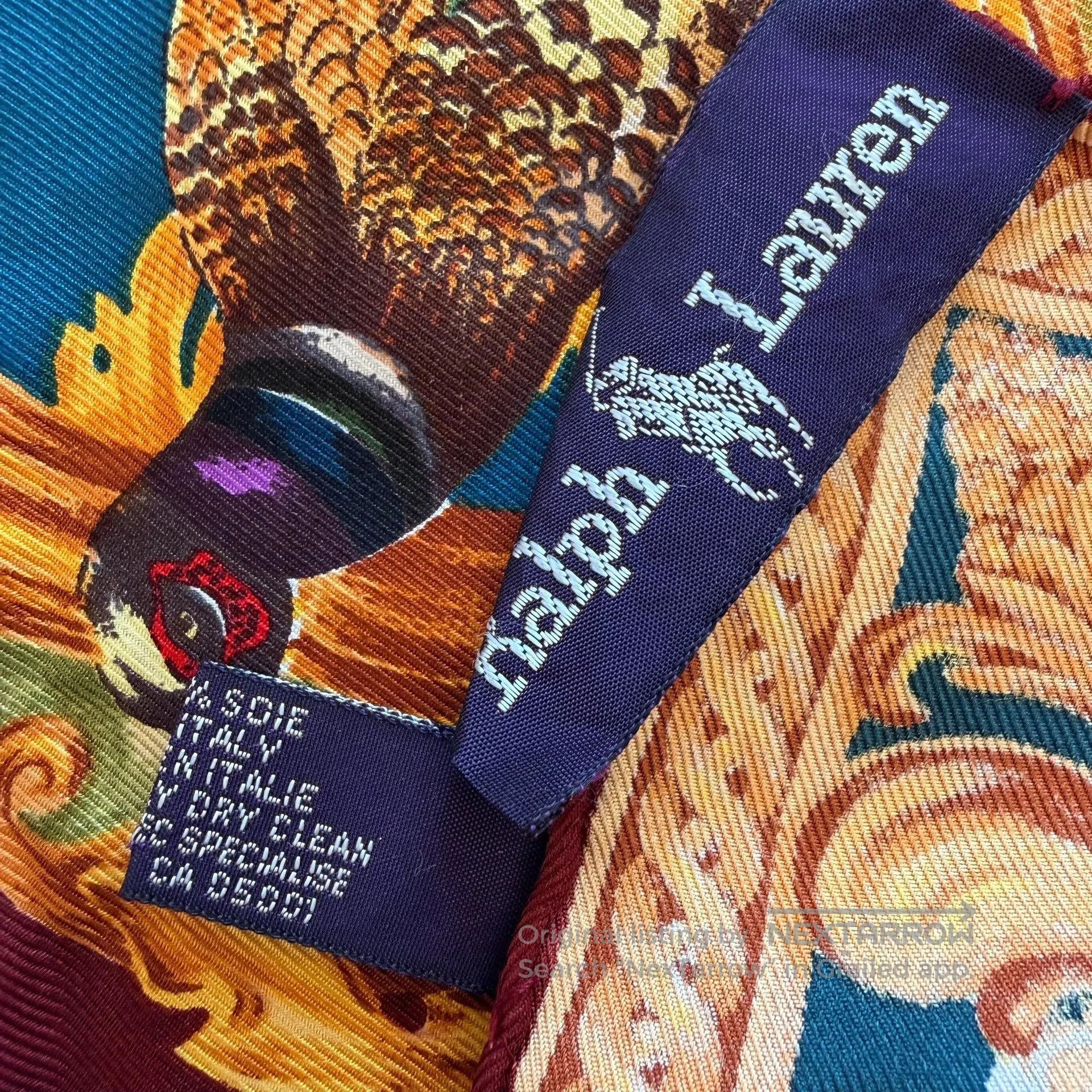 RLX Ralph Lauren Vintage RL Purple Label Silk Scarf. Size ONE SIZE - 8 Thumbnail