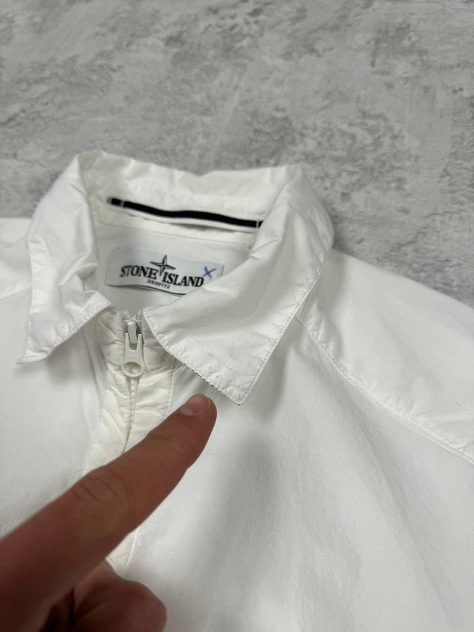 Stone Island Vintage Stone Island White Cotton Light Zip Overshirt Shirt Size US S / EU 44-46 / 1 - 19 Thumbnail