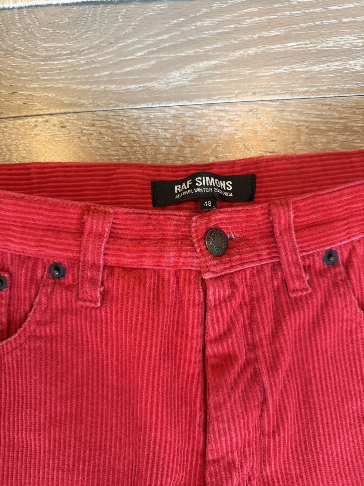 Raf Simons Raf Simons 03 Closer Flared Red Corduroy Pants Size US 30 / EU 46 - 2 Thumbnail