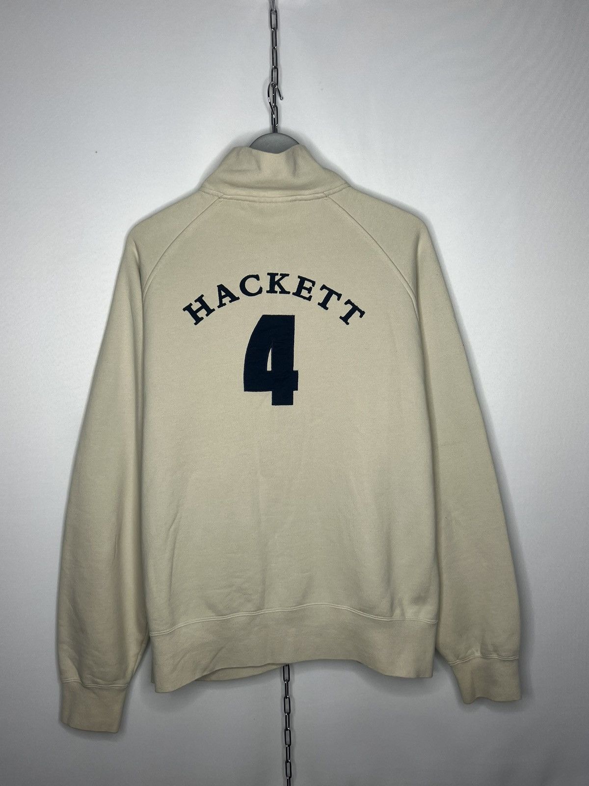Hackett × Vintage 🔥Vintage Hackett #4 Big Logo Full Zip Pullover Sweatshirt🔥 Size US L / EU 52-54 / 3 - 6 Thumbnail